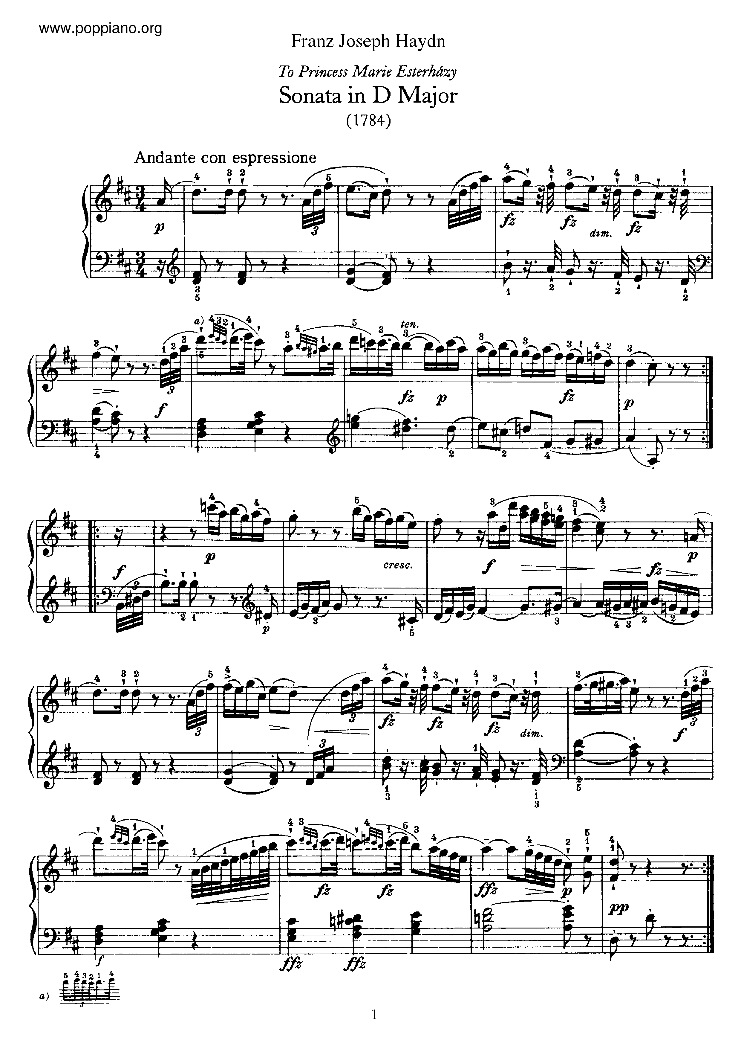 Sonata No.42 in D majorピアノ譜