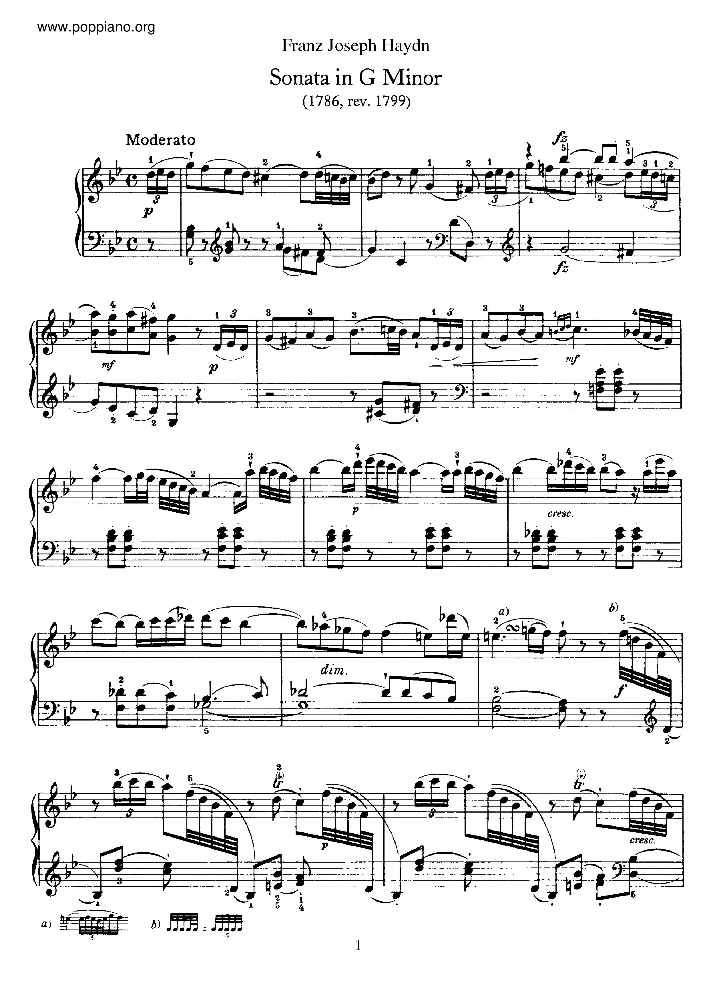 Sonata No.44 in g minor琴谱