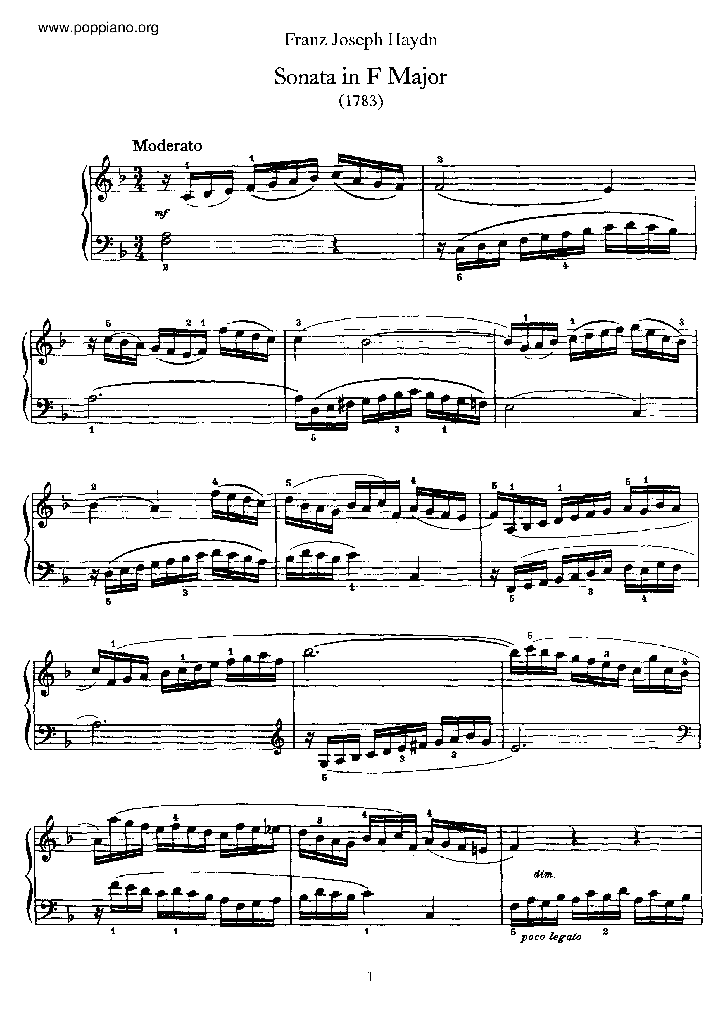 Sonata No.47 in F major Score