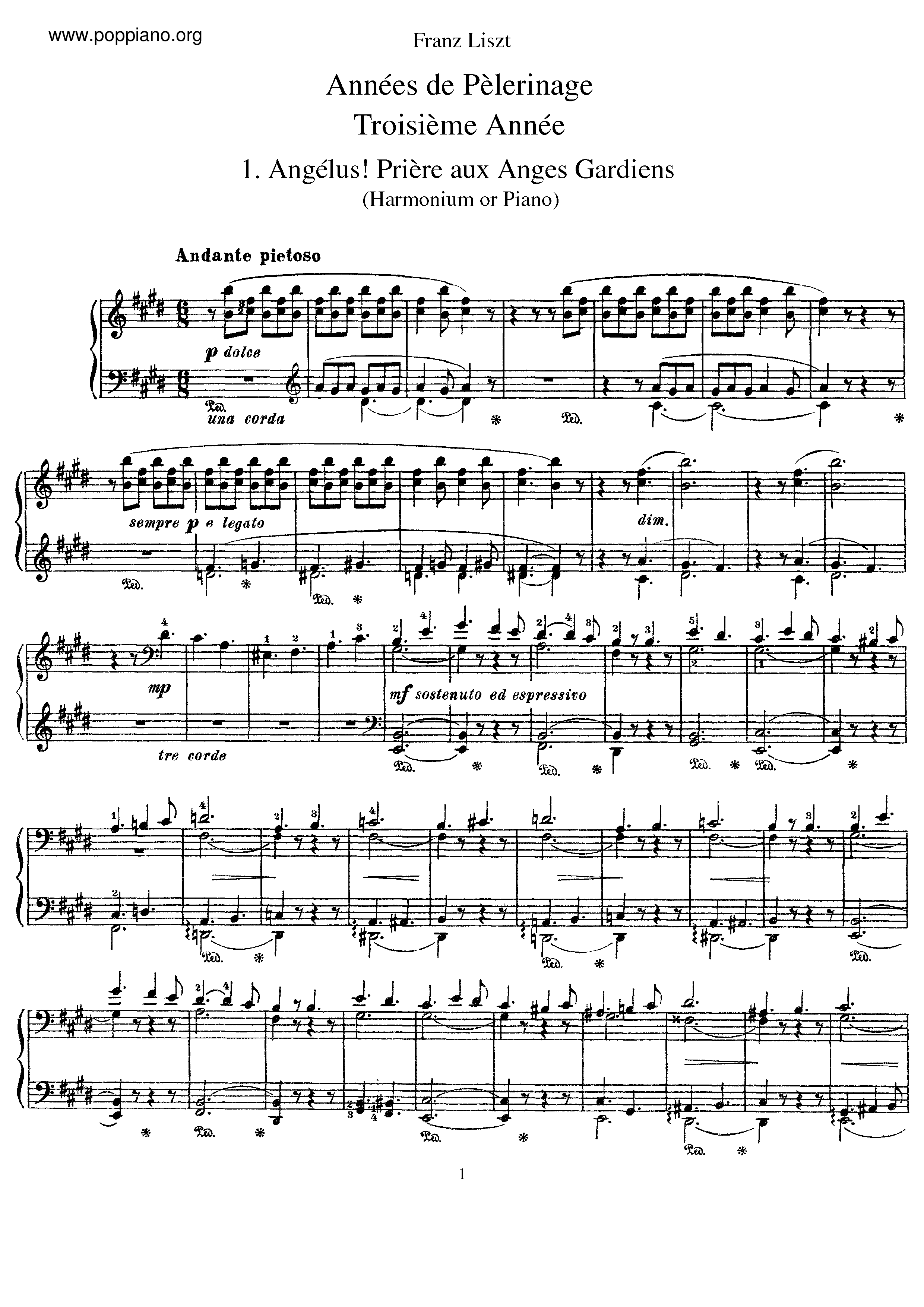 Troisieme Annee, S.163琴譜