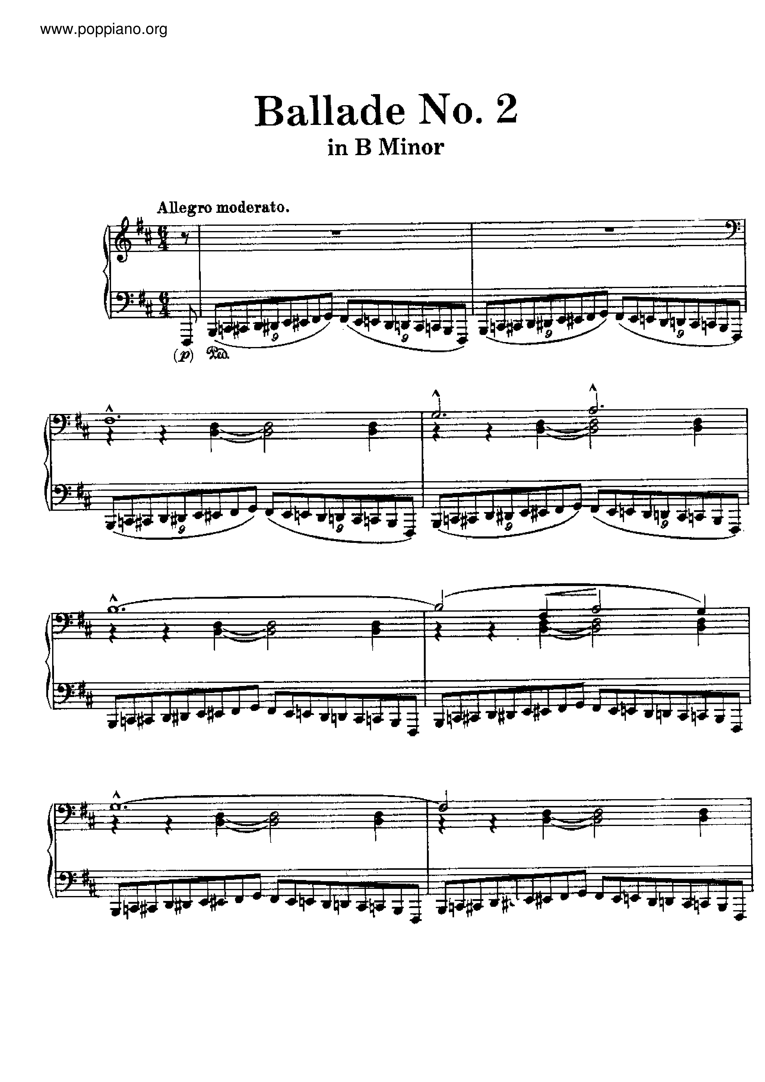 Ballade No.2, S.171ピアノ譜