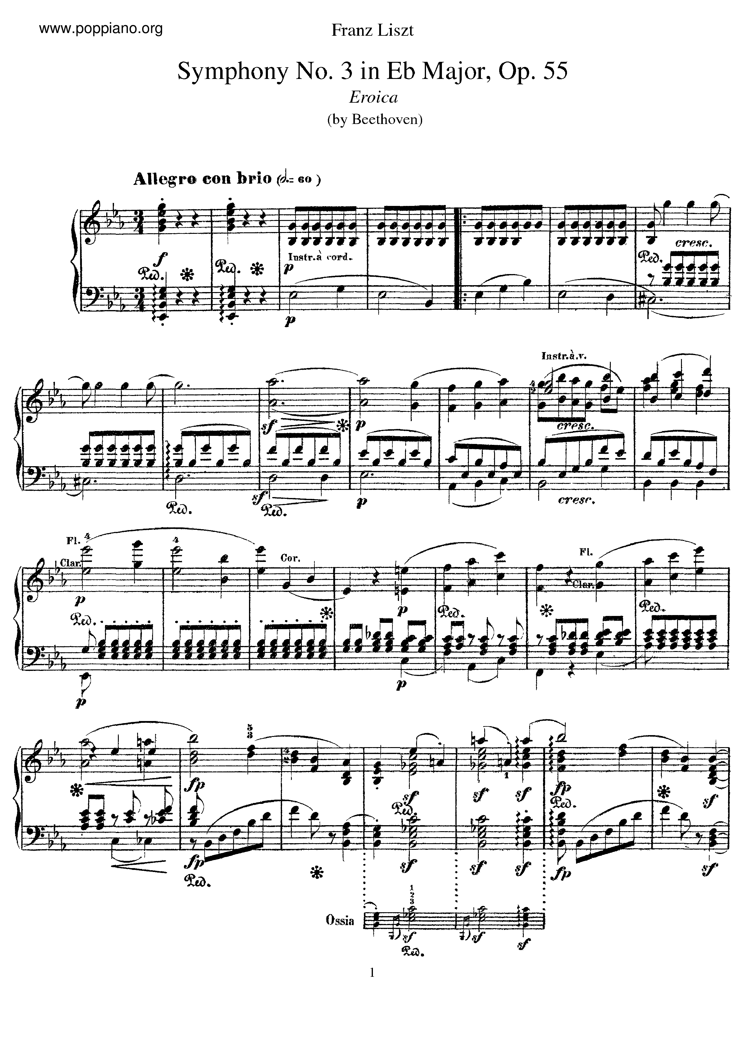 Symphony No.3 in E-flat major (Eroica), Op.55 (S.464/3)琴谱