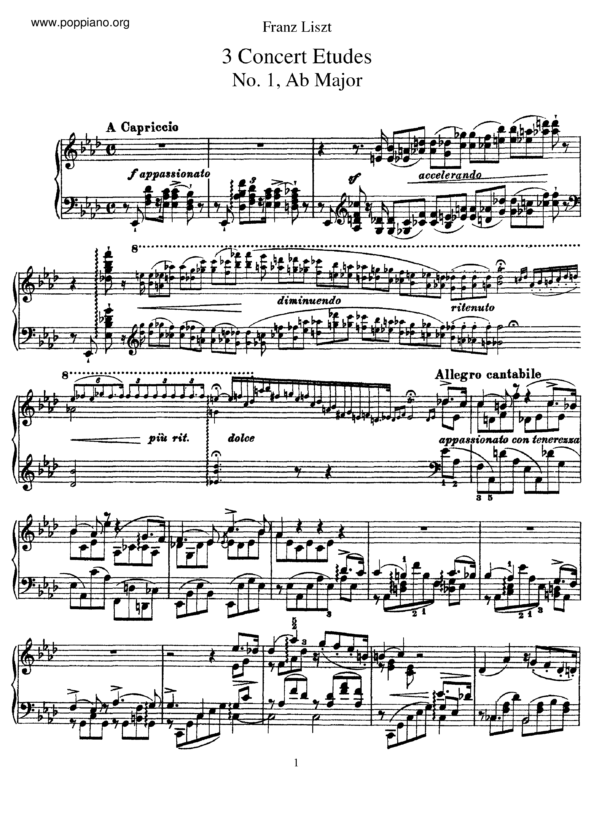 3 Etudes de Concert, S.144琴谱