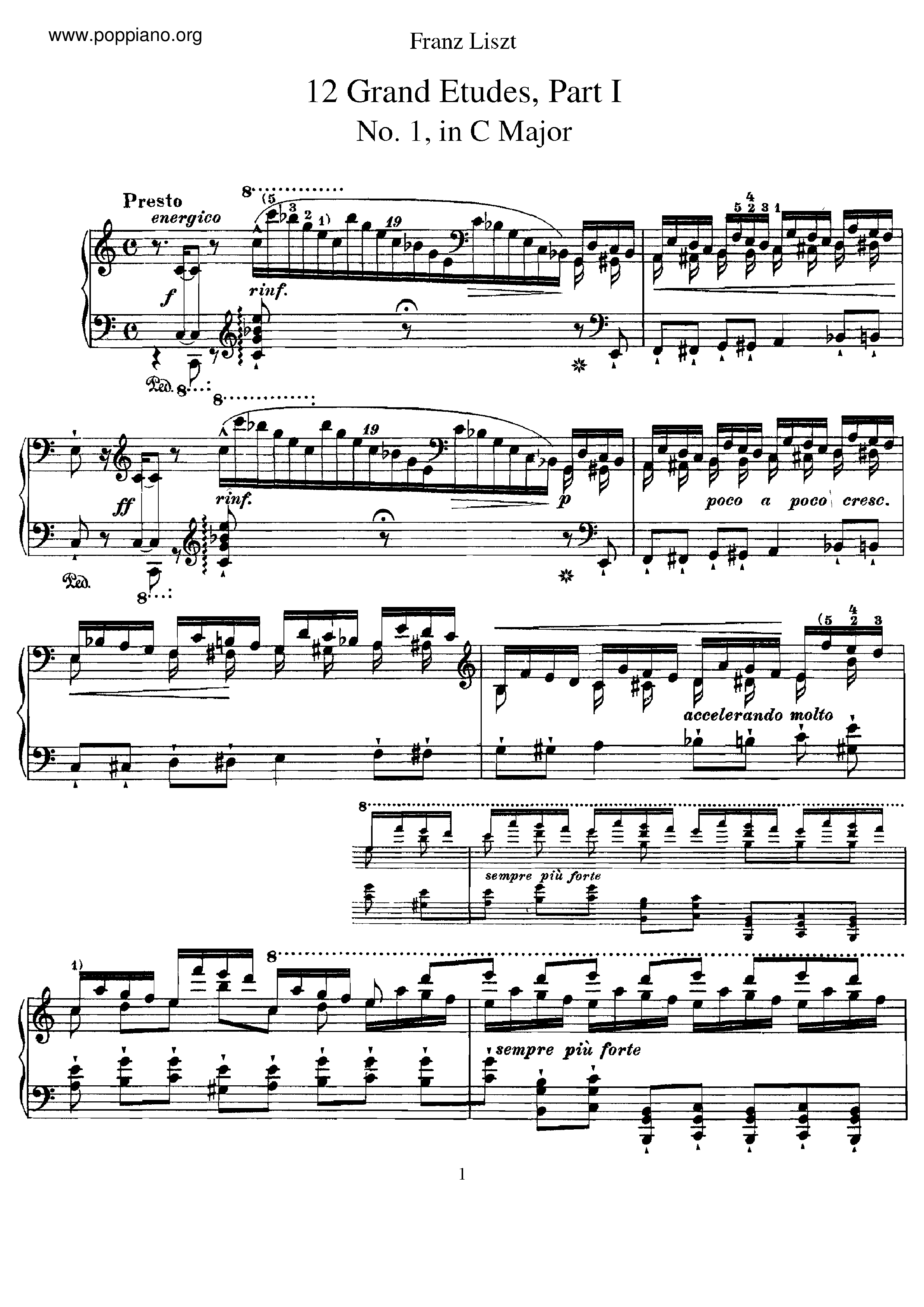 12 Grandes Etudes, S.137ピアノ譜