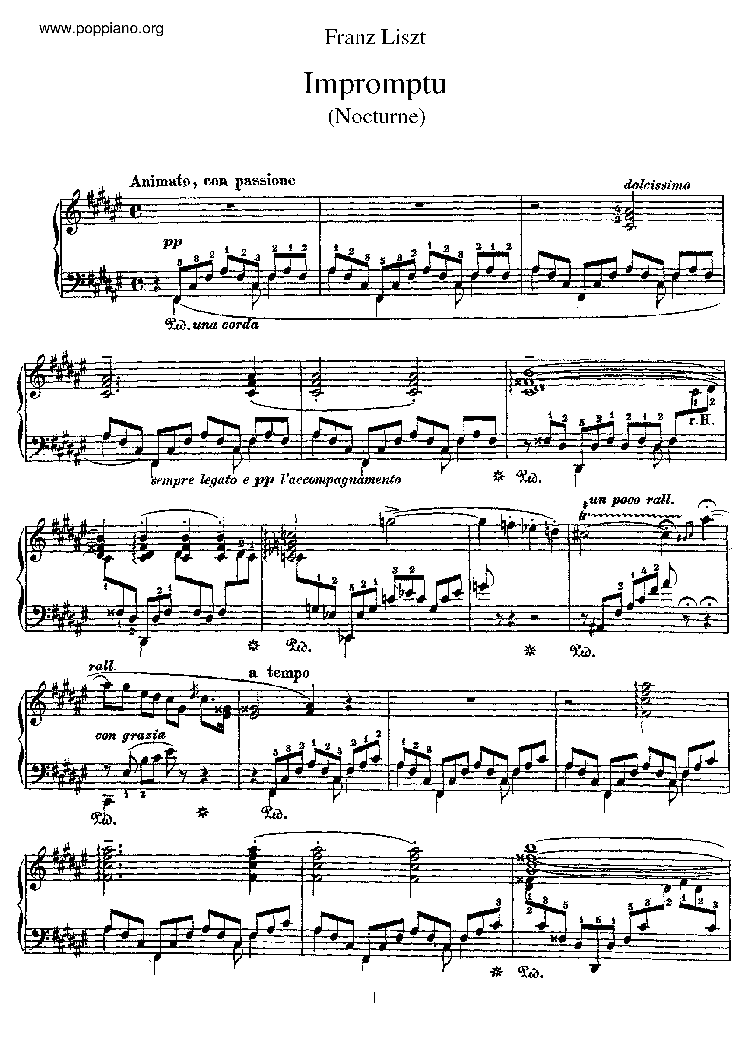 Impromptu, S.191琴譜