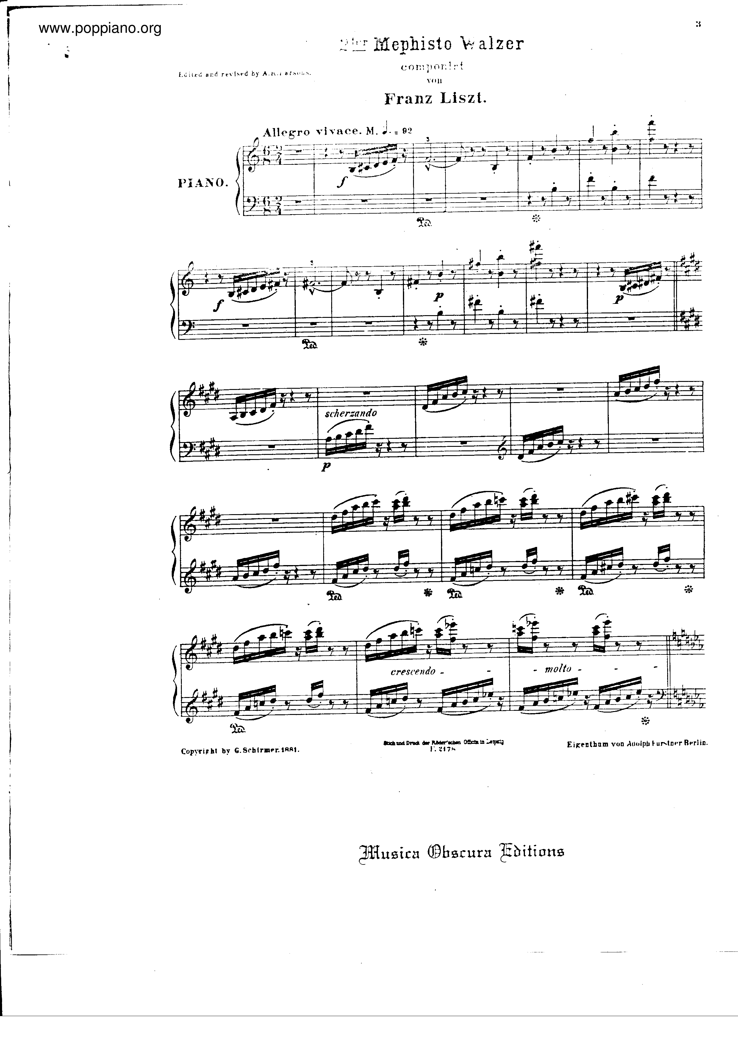 Mephisto Waltz No.2, S.515 Score