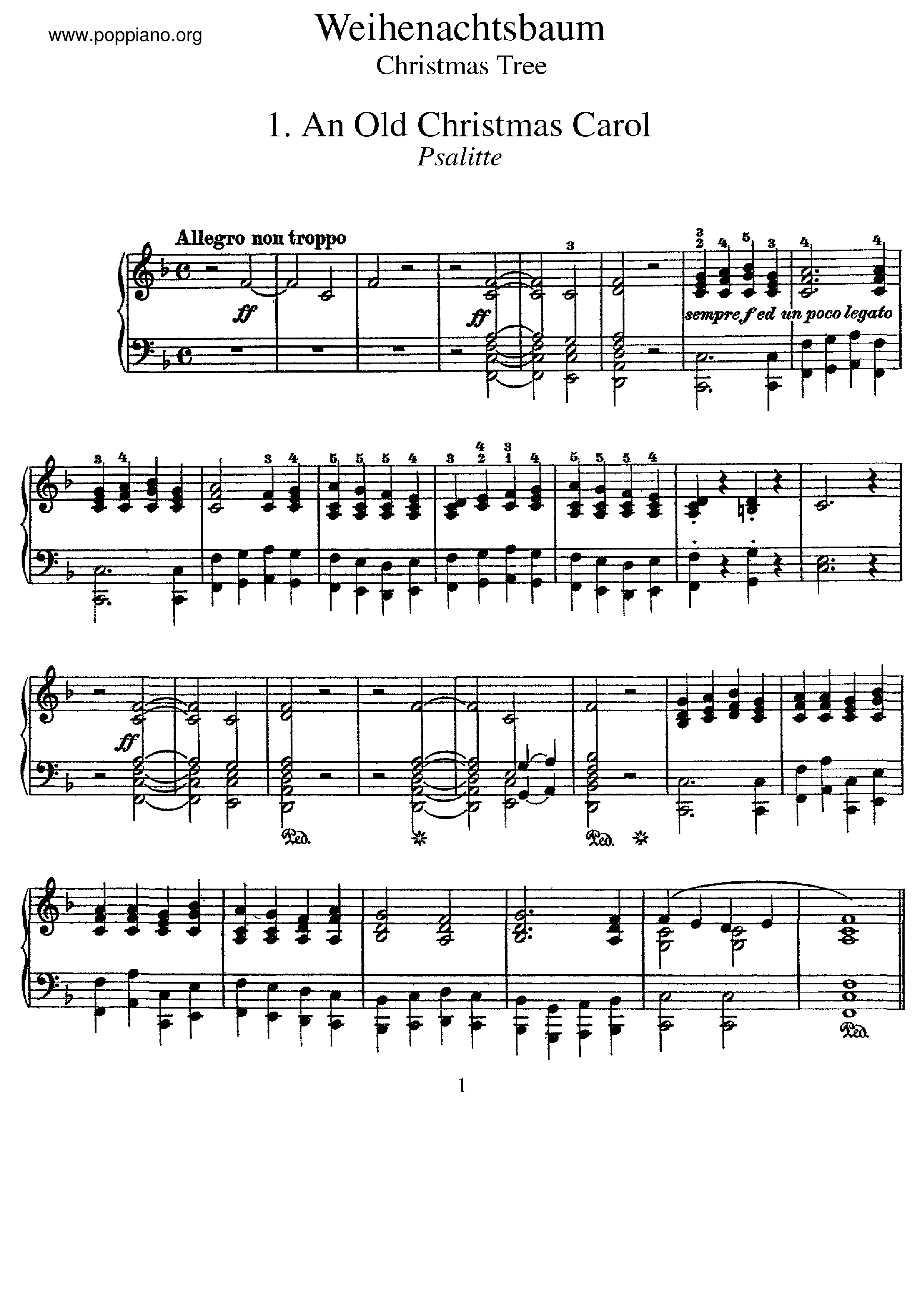 Weihnachtsbaum, S.186琴譜