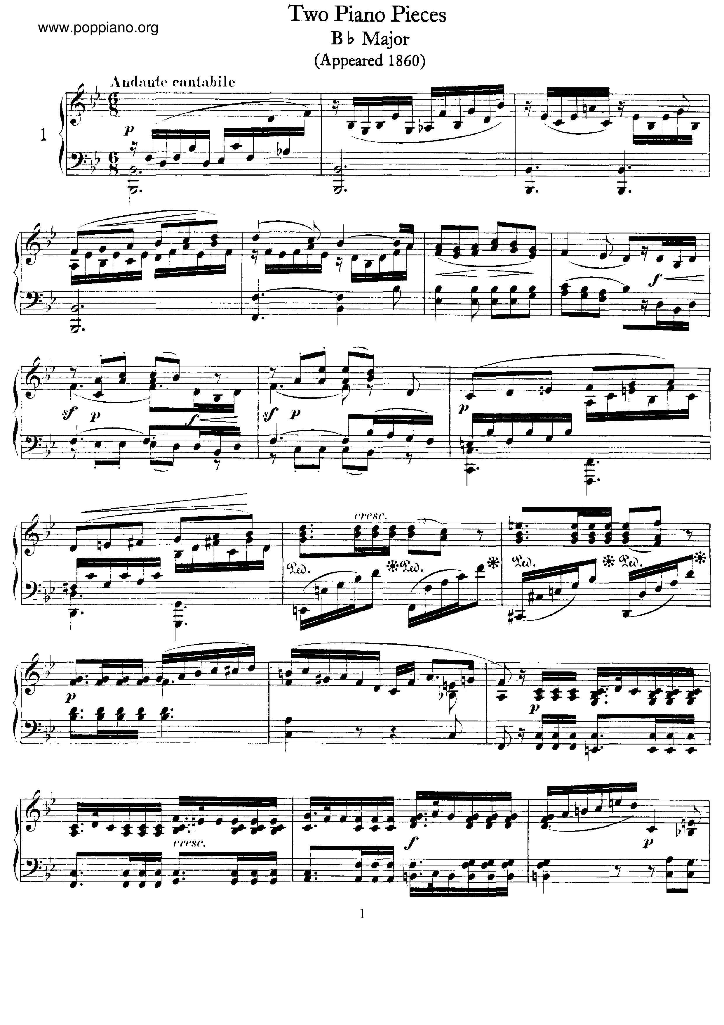 Andante Cantabile e Presto Agitato, WoO 19 Score