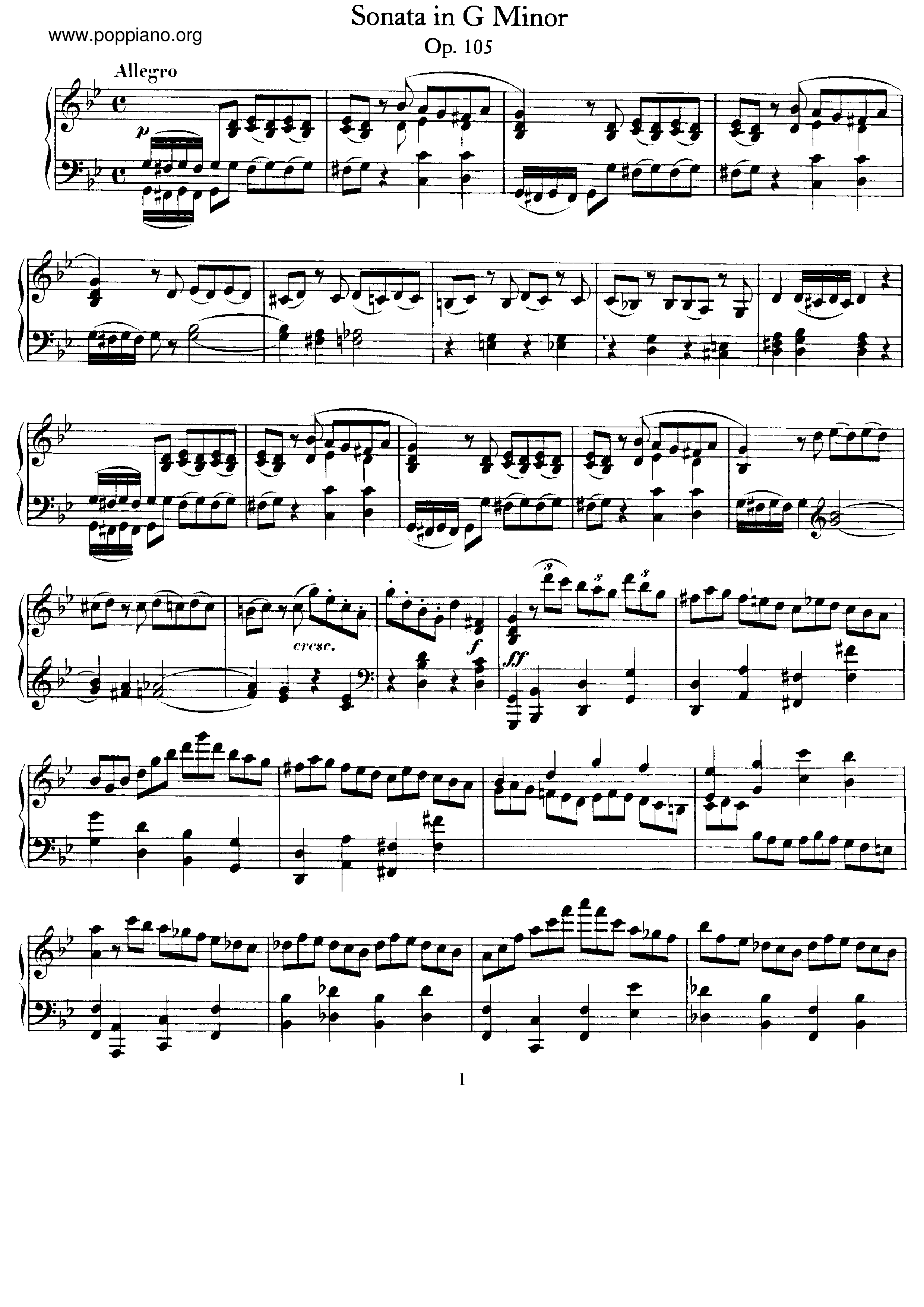 Sonata No.2, Op.105 Score
