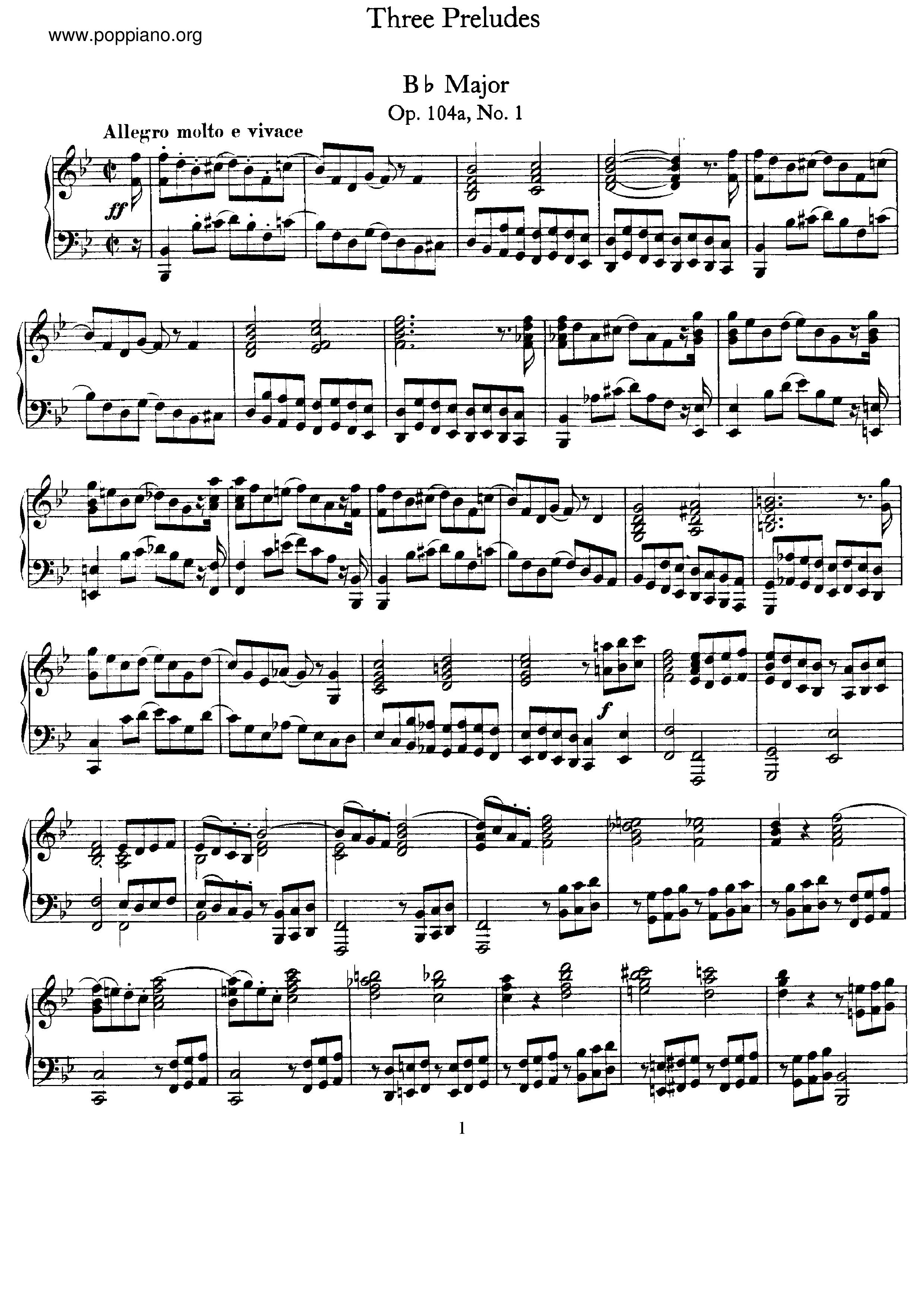 3 Preludes, Op.104a Score