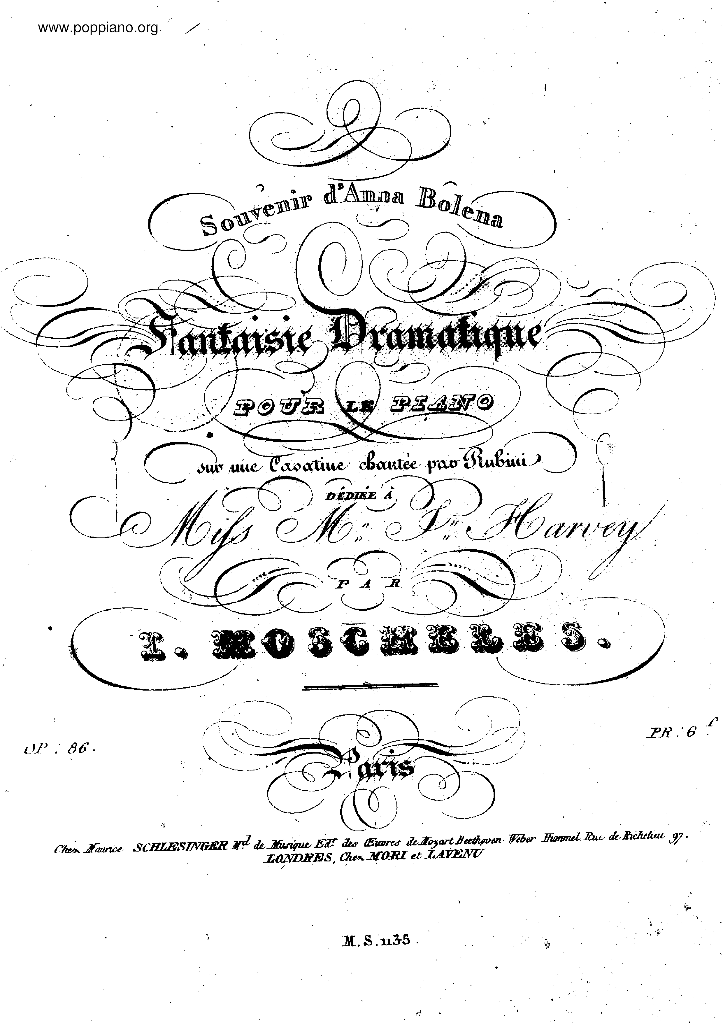 Fantaisie dramatique, Op.86b Score