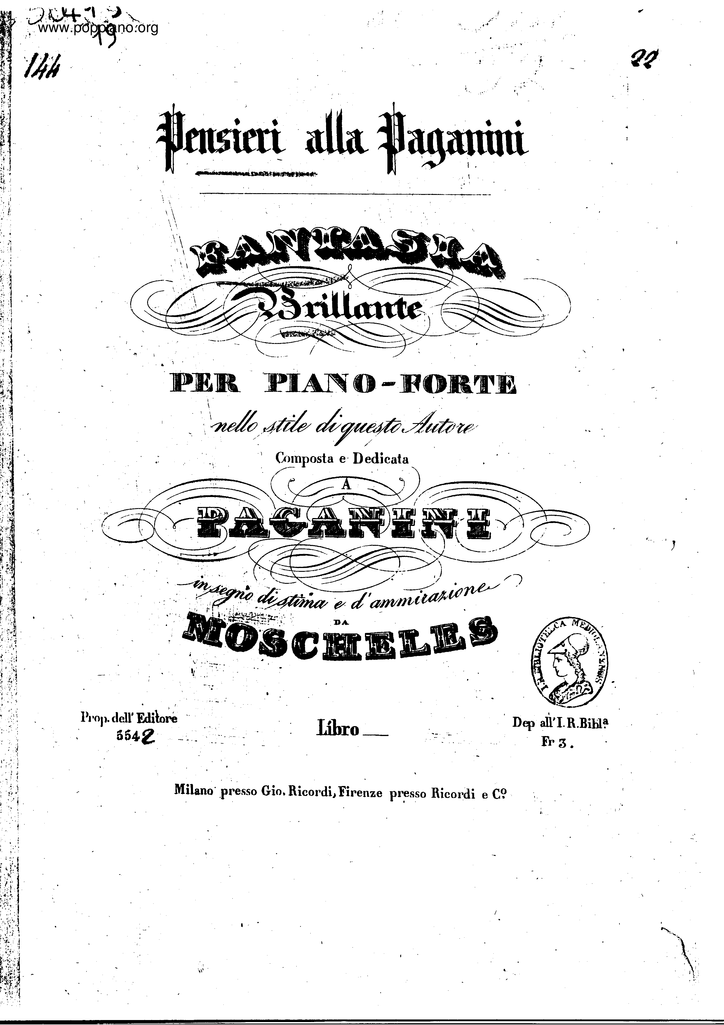 Fantaisie a la Paganiniピアノ譜