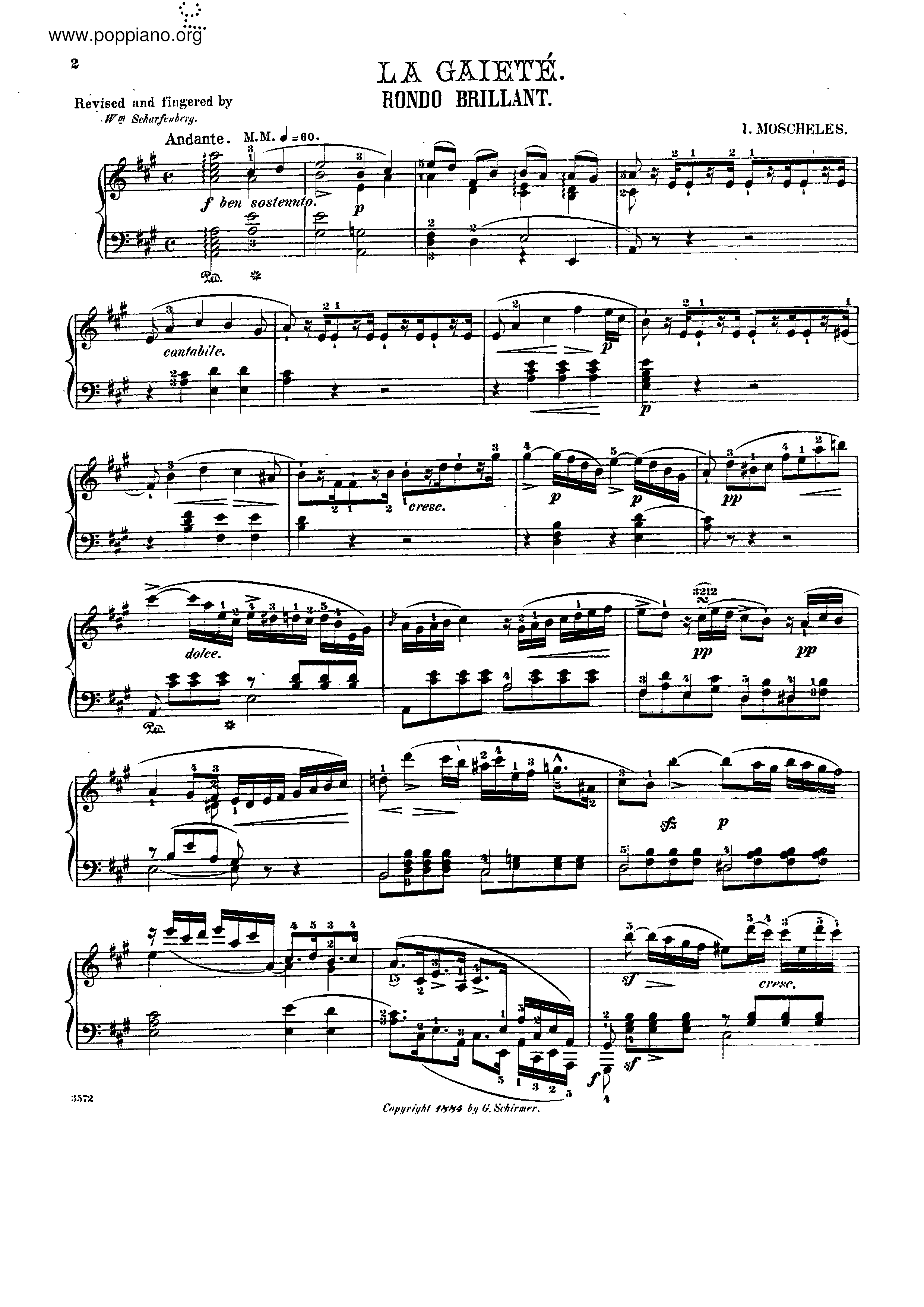 La Gaiete, Op.85ピアノ譜