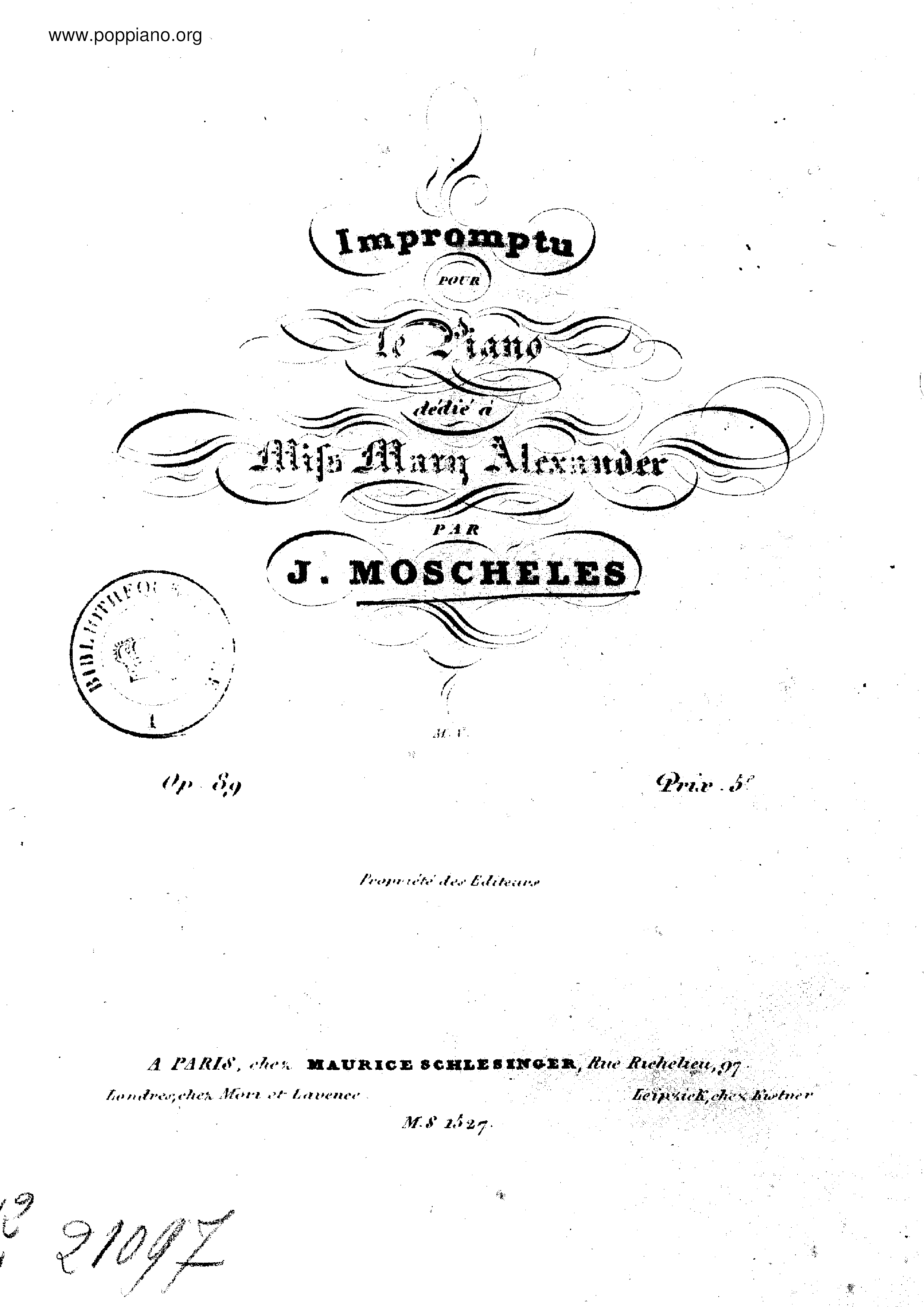 Impromptu, Op.89ピアノ譜