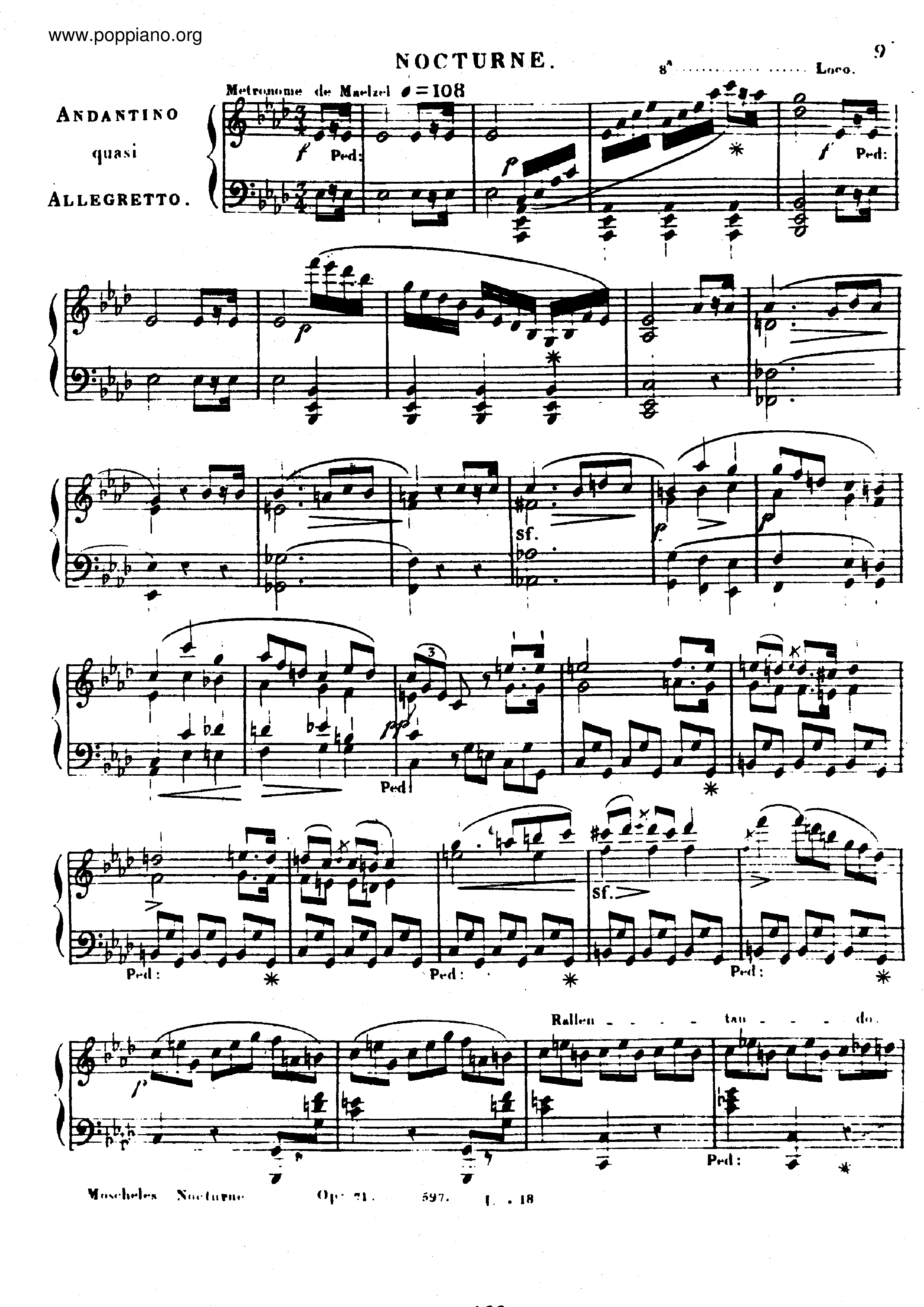 Nocturne Op.71琴譜