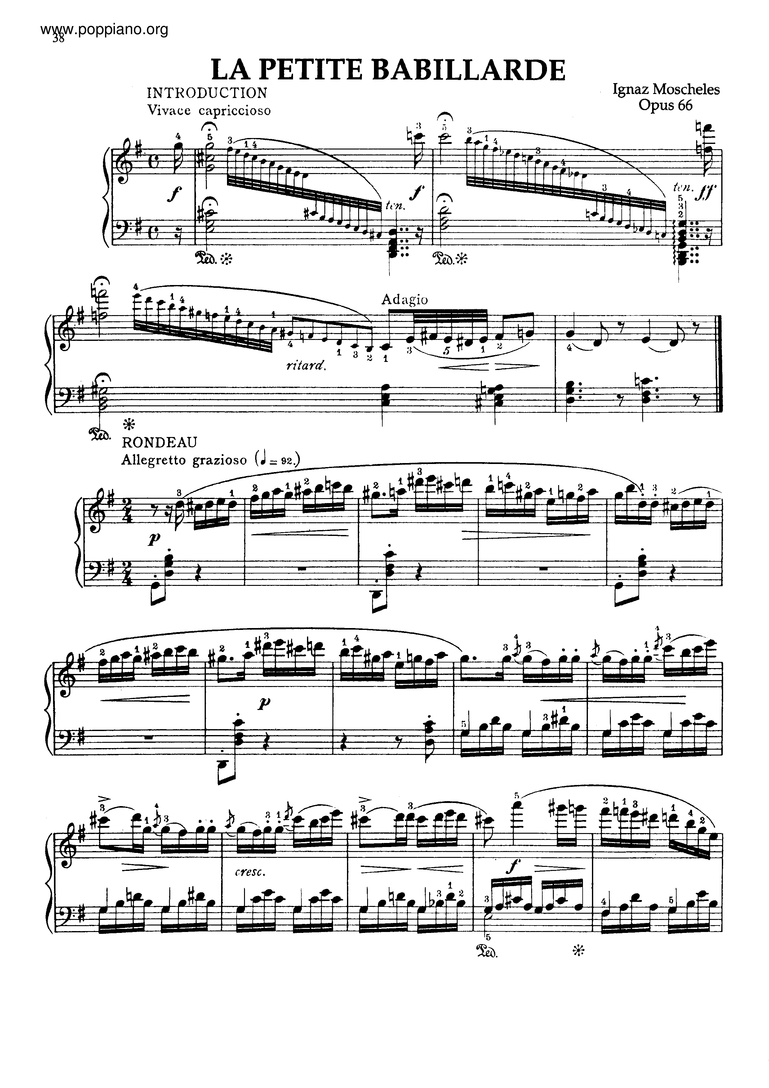 La Petite Babillarde, Op.66ピアノ譜