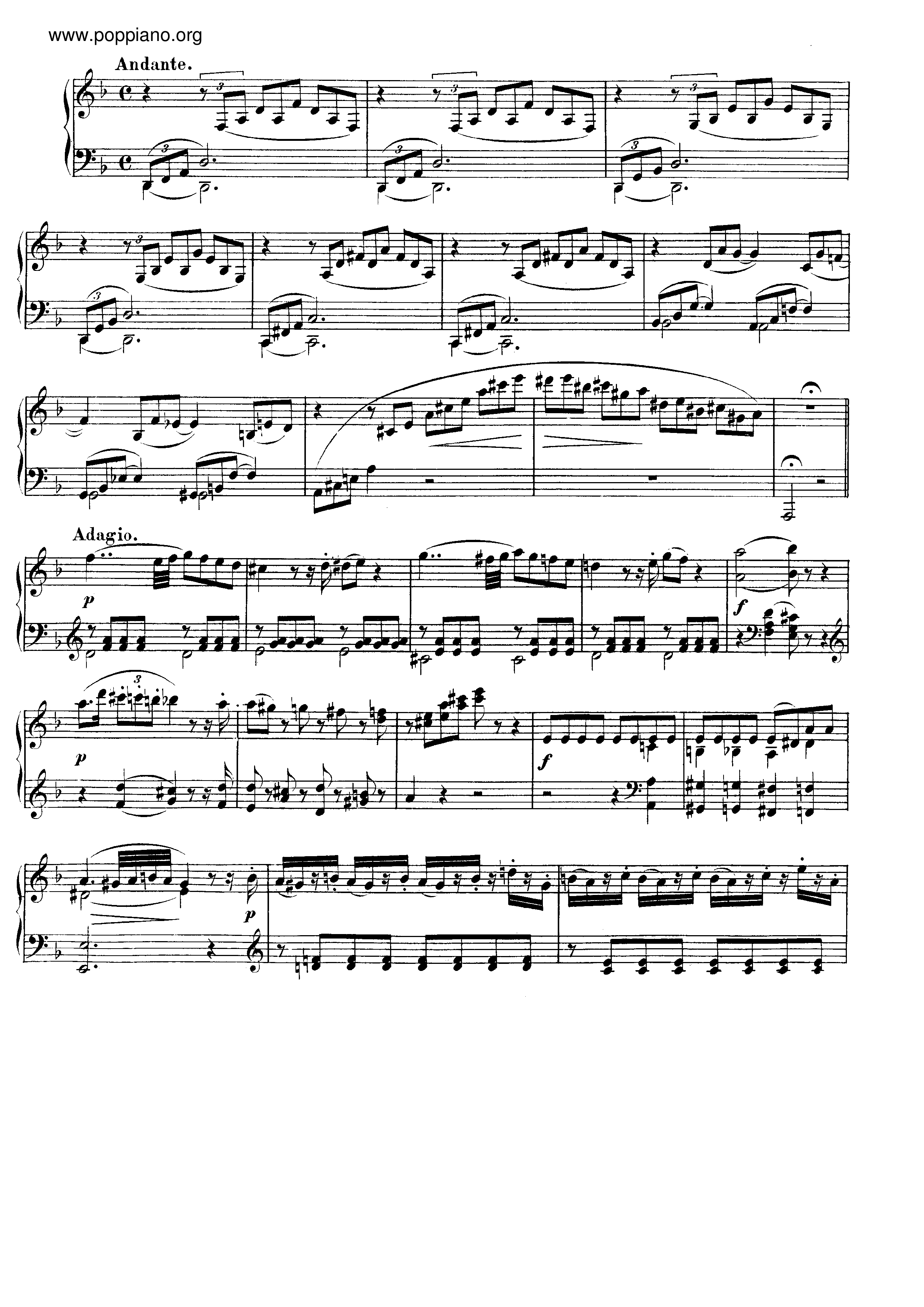 Fantasia In D Minor,  K. 397ピアノ譜