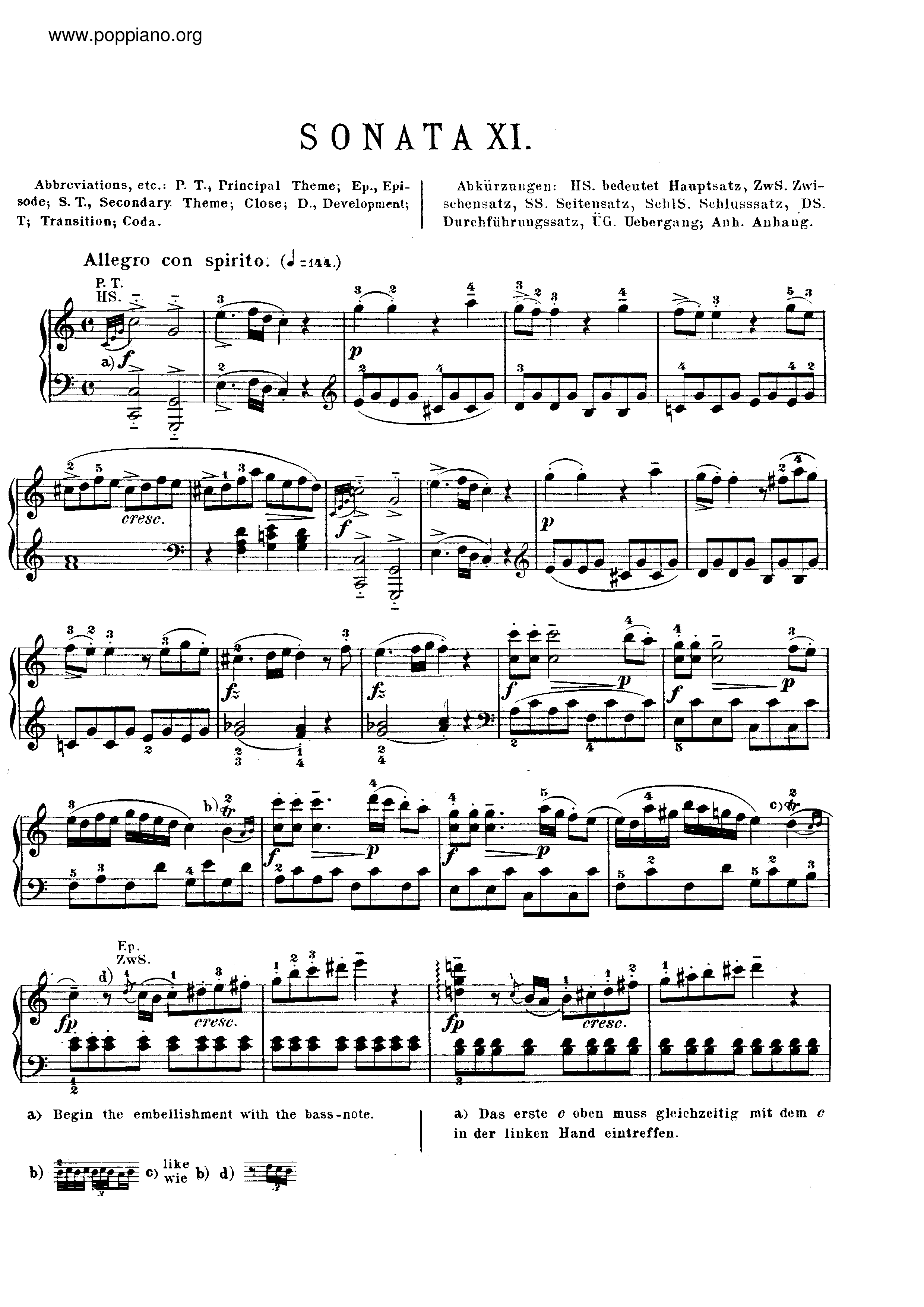Piano Sonata in C major, K. 309琴谱