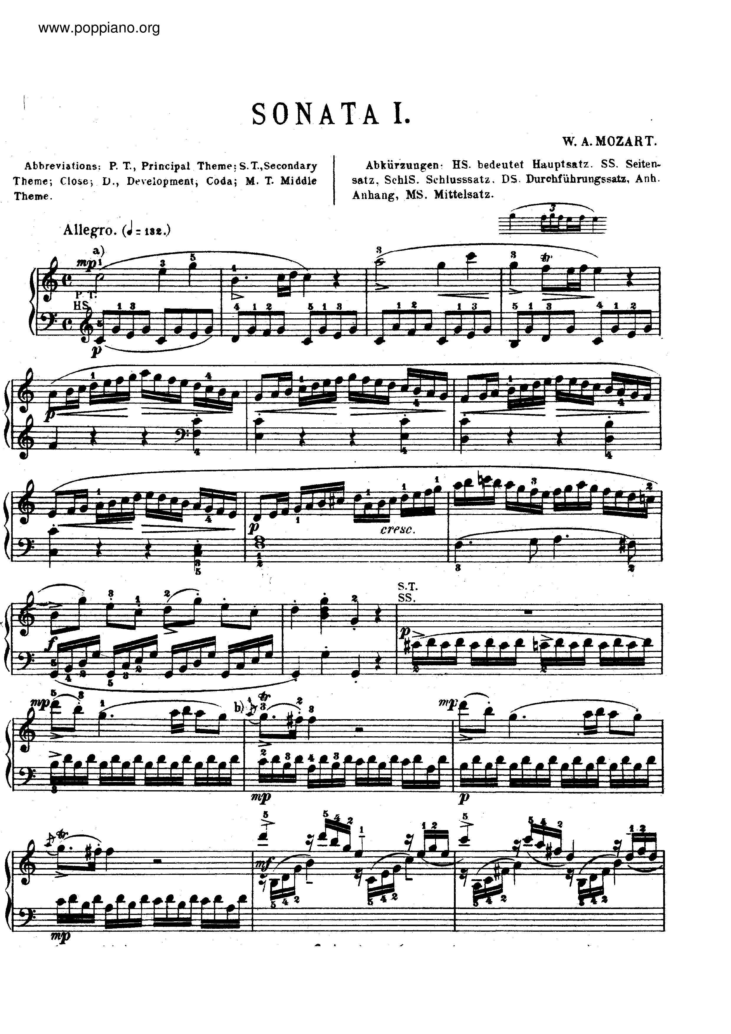 Piano Sonata No. 16 K. 545 All Movement琴谱