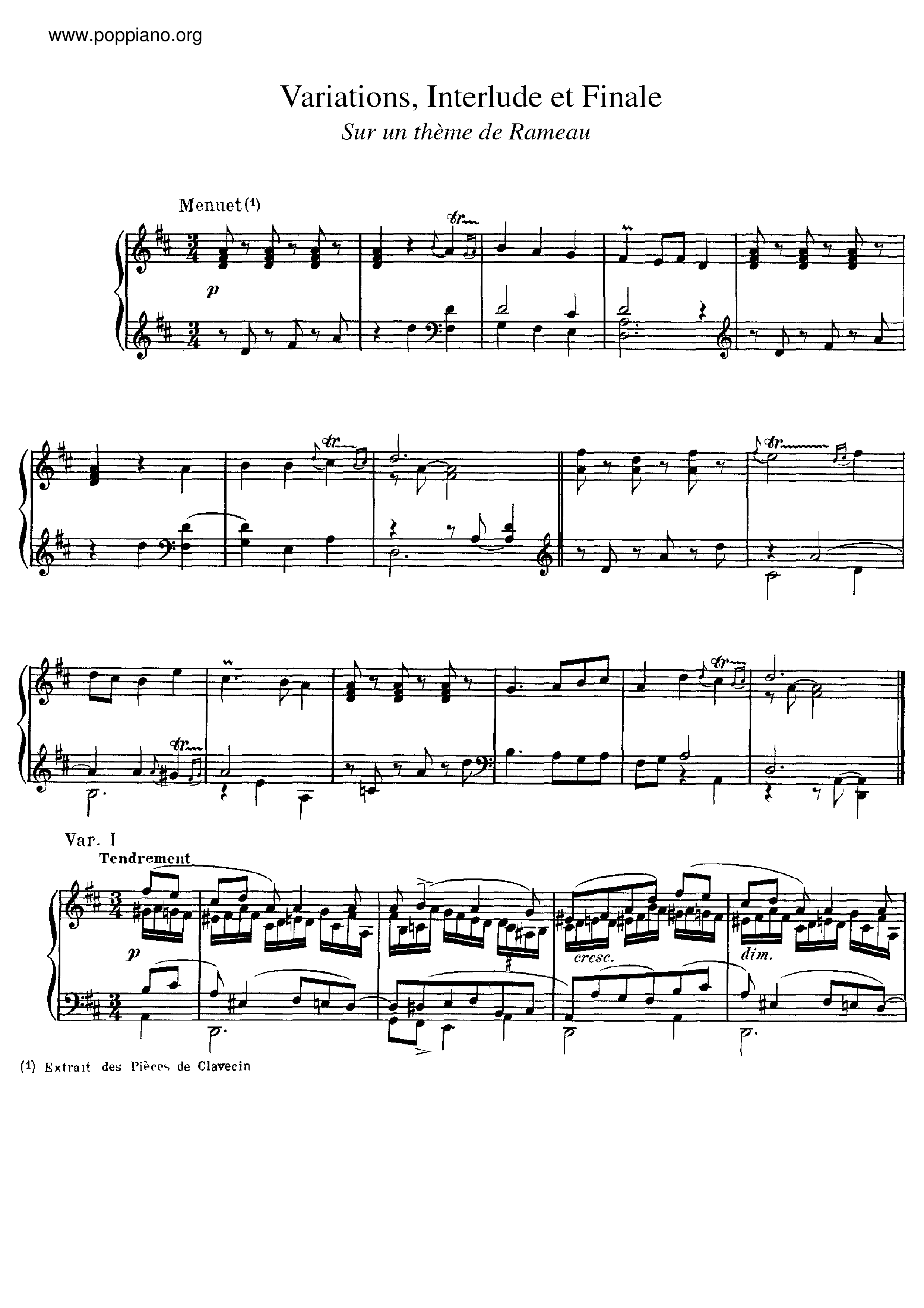 ☆Rameau - Variations, Interlude et Finale sur un Theme de
