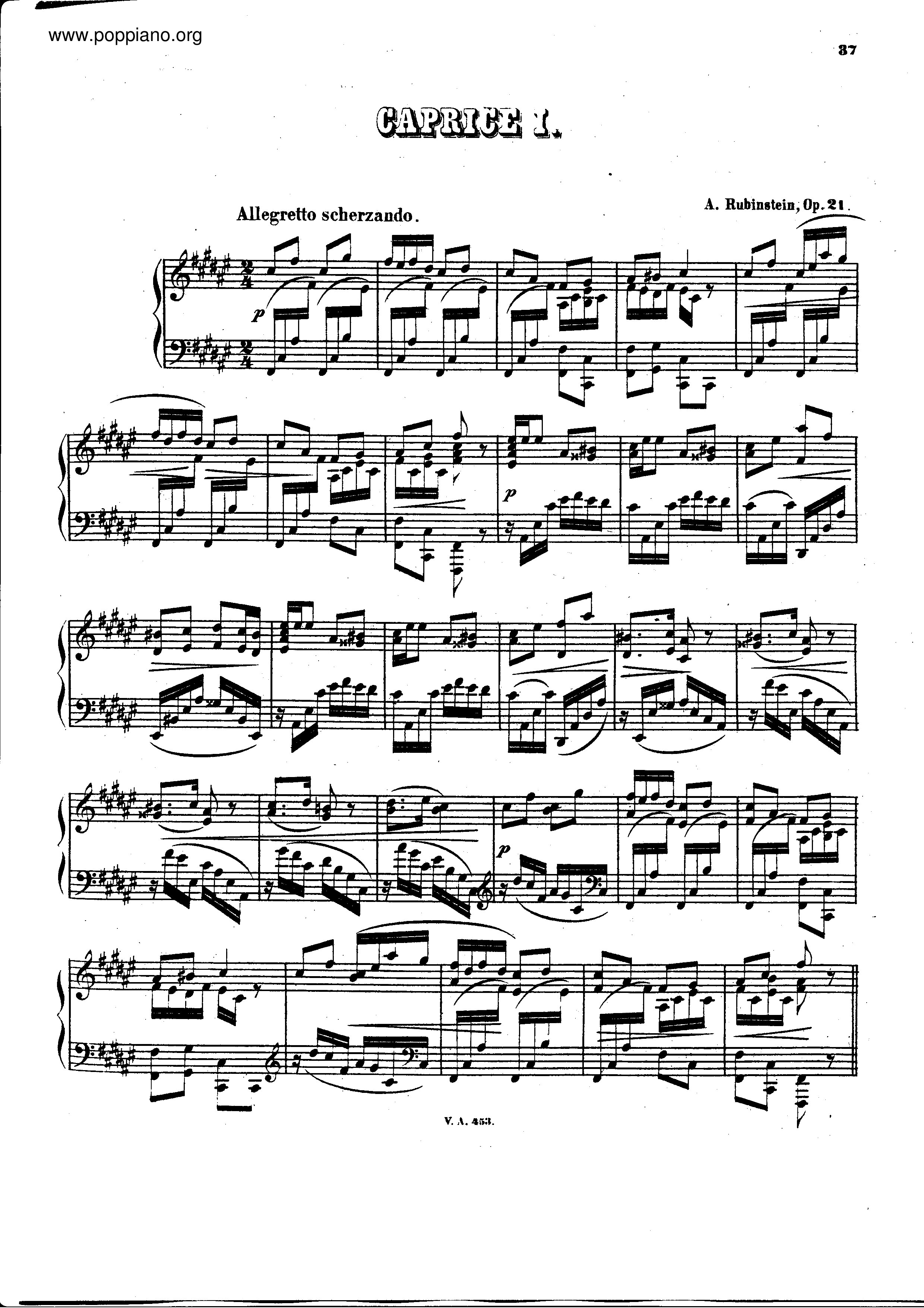 3 Caprices, Op.21 Score