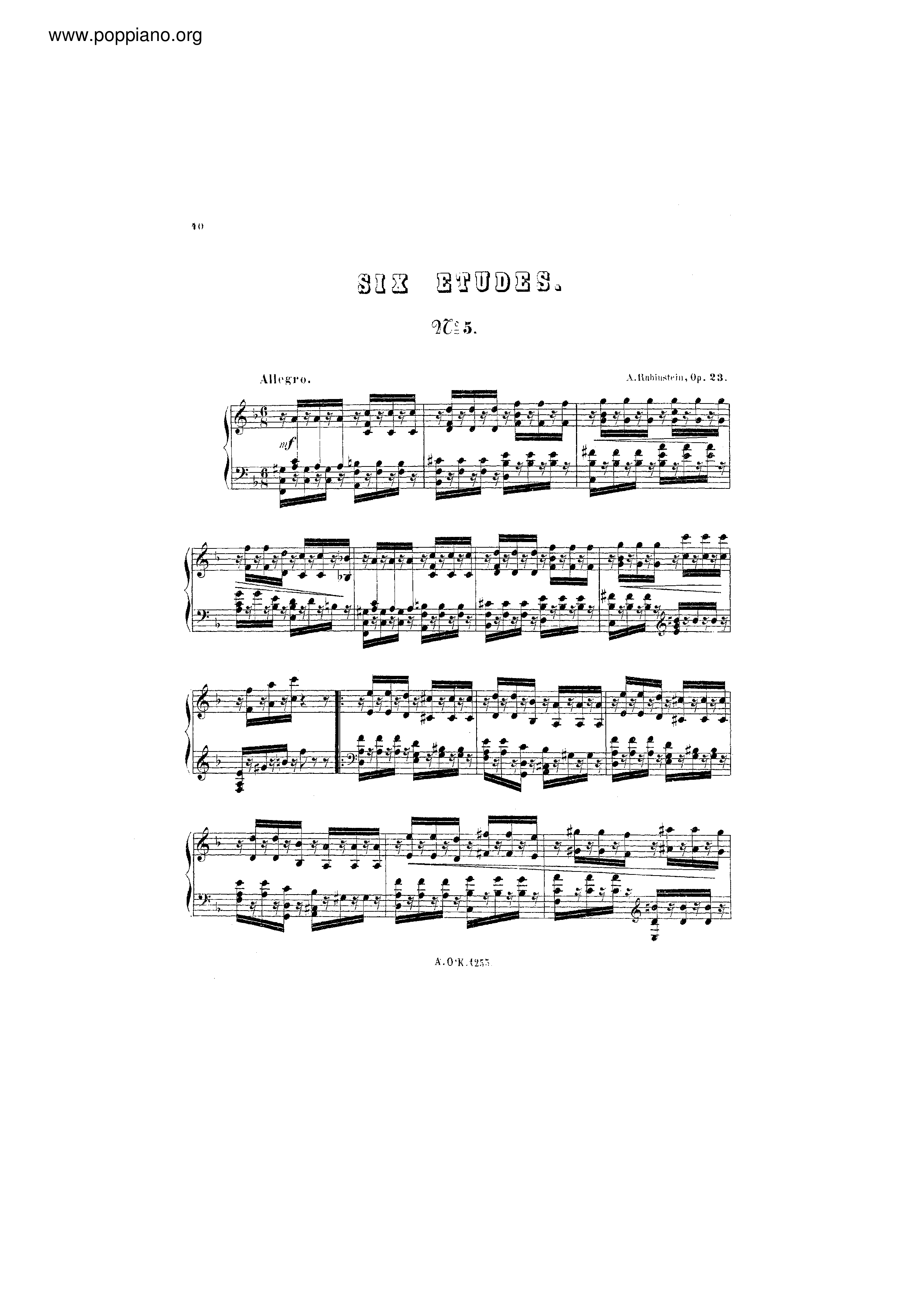 Etude No.5ピアノ譜