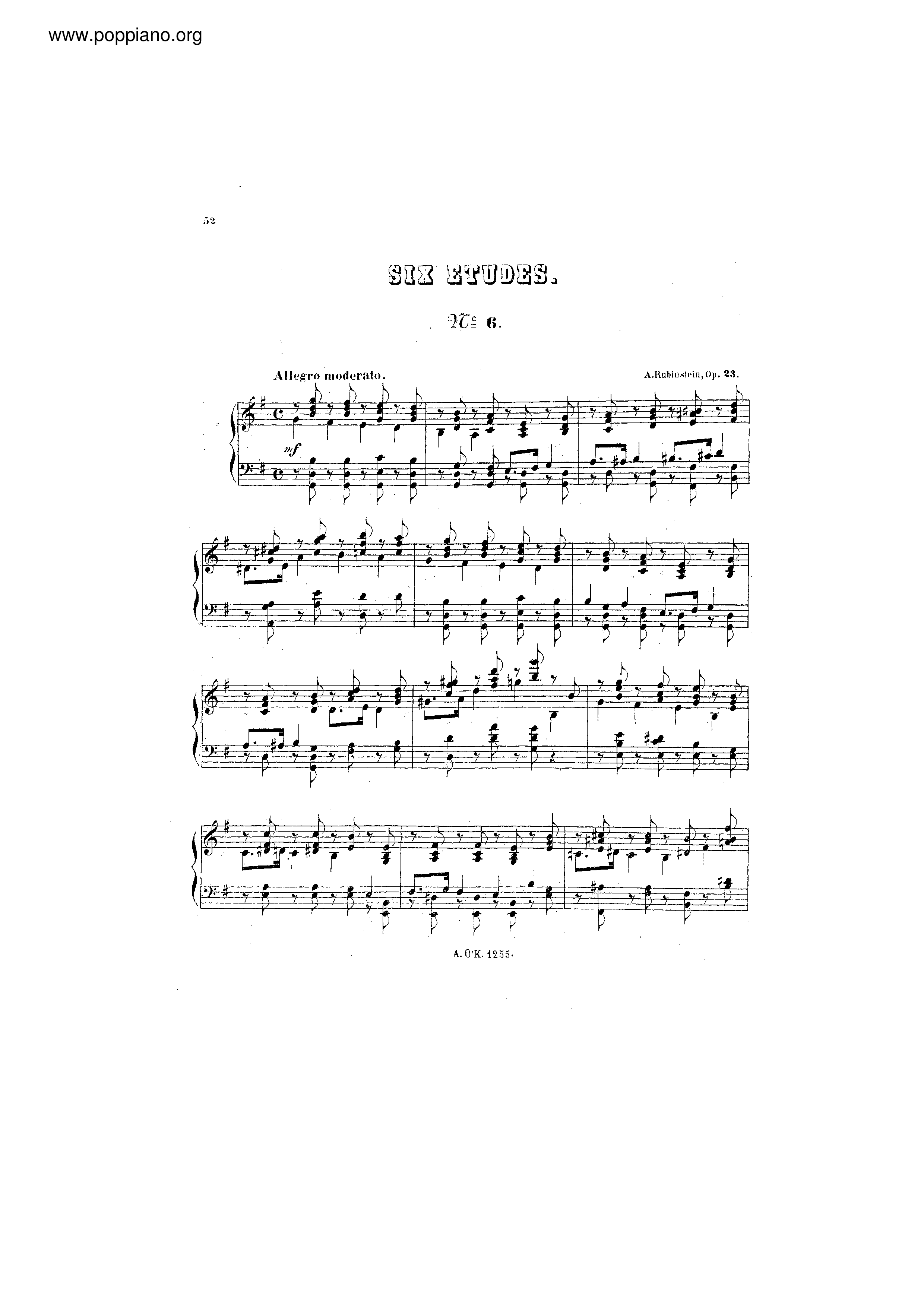 Etude No.6 Score