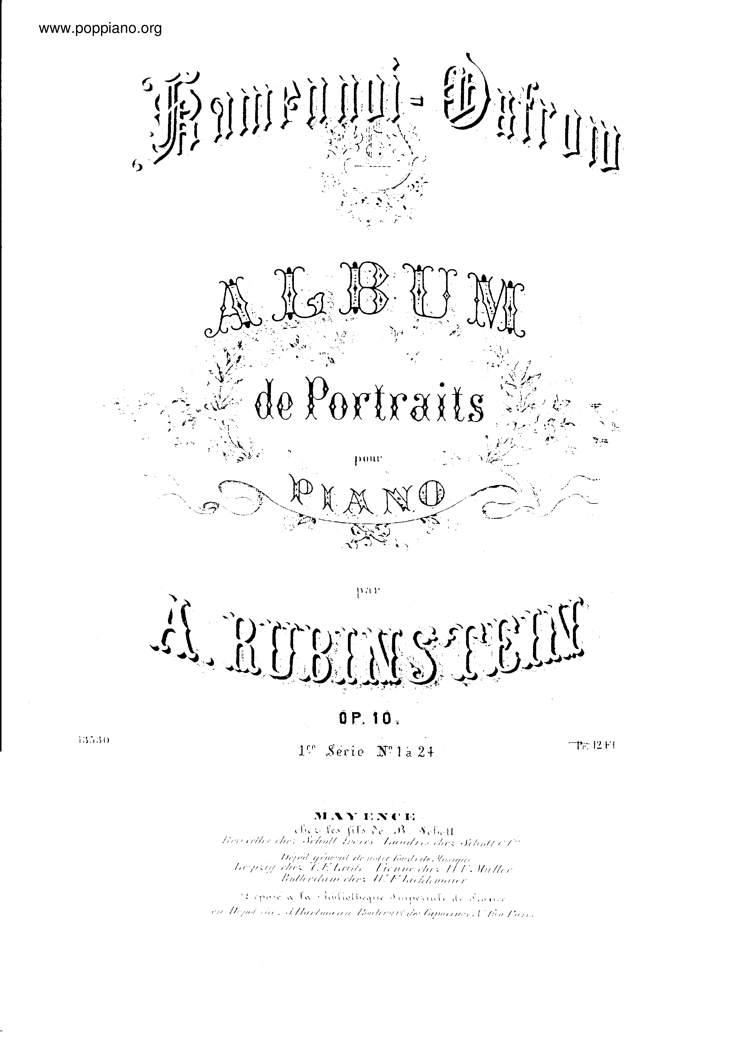 Kamenniy-Ostrov, Op.10 Score