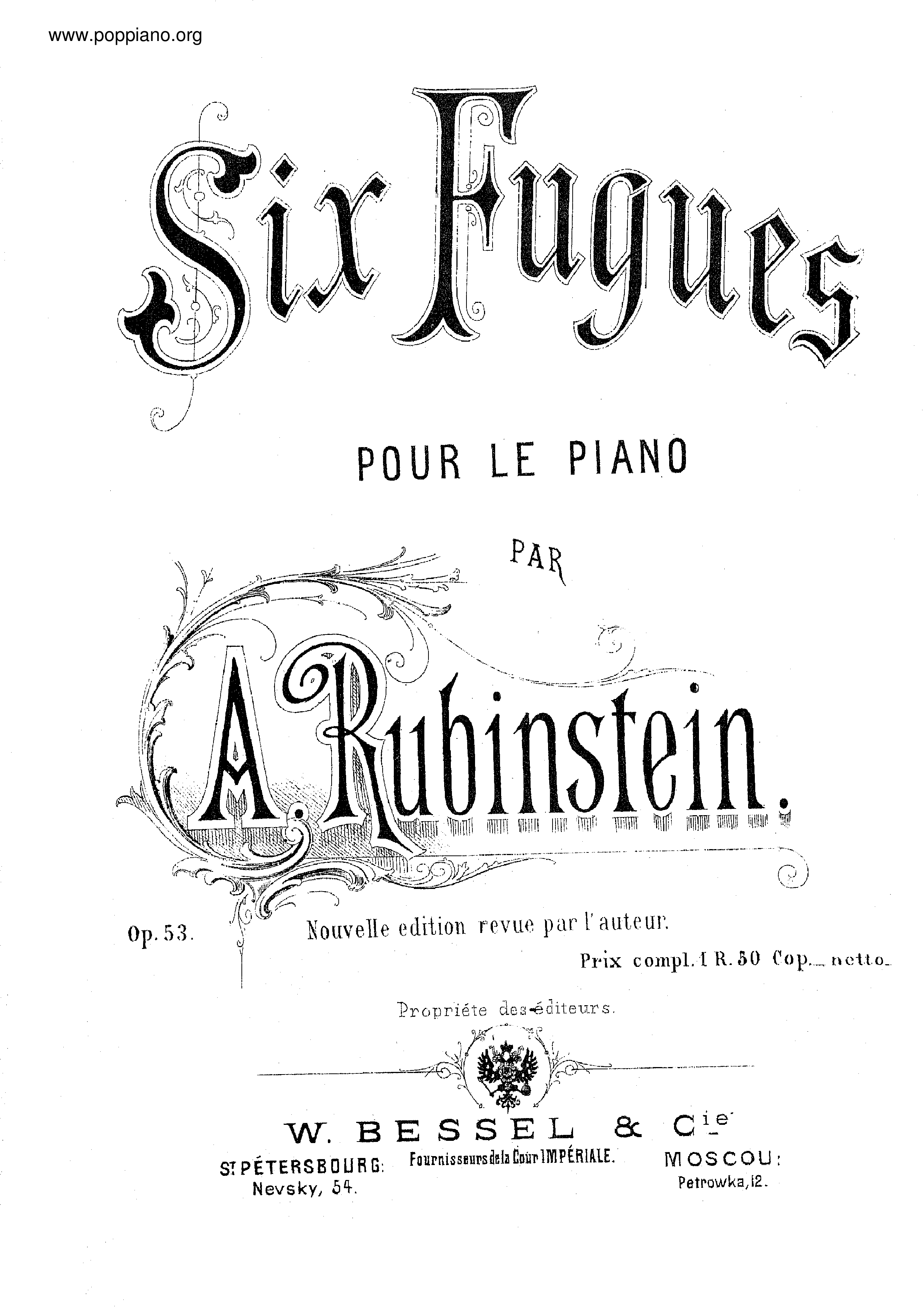 6 Preludes and Fugues, Op.53 Score