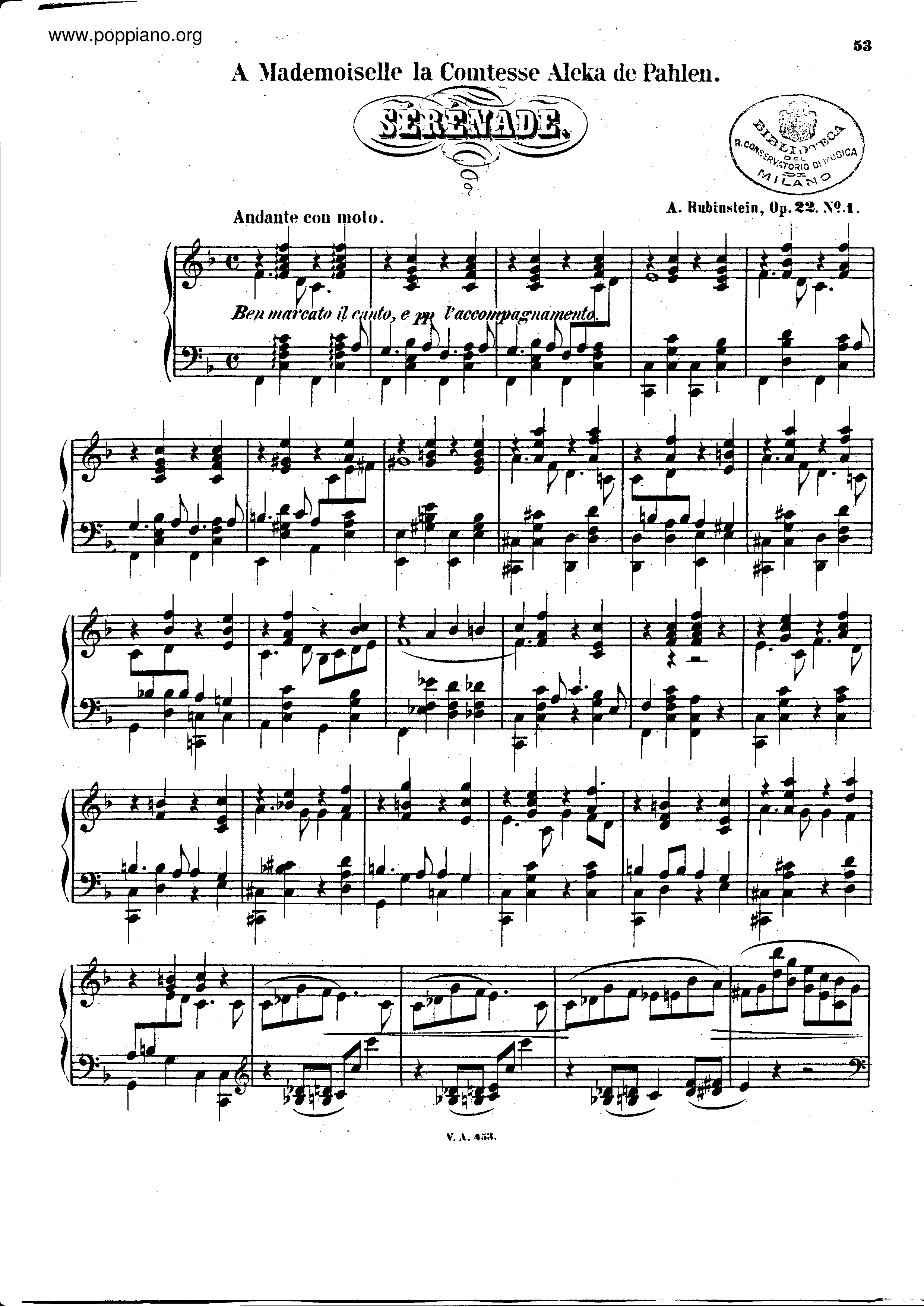 3 Serenades, Op.22琴谱