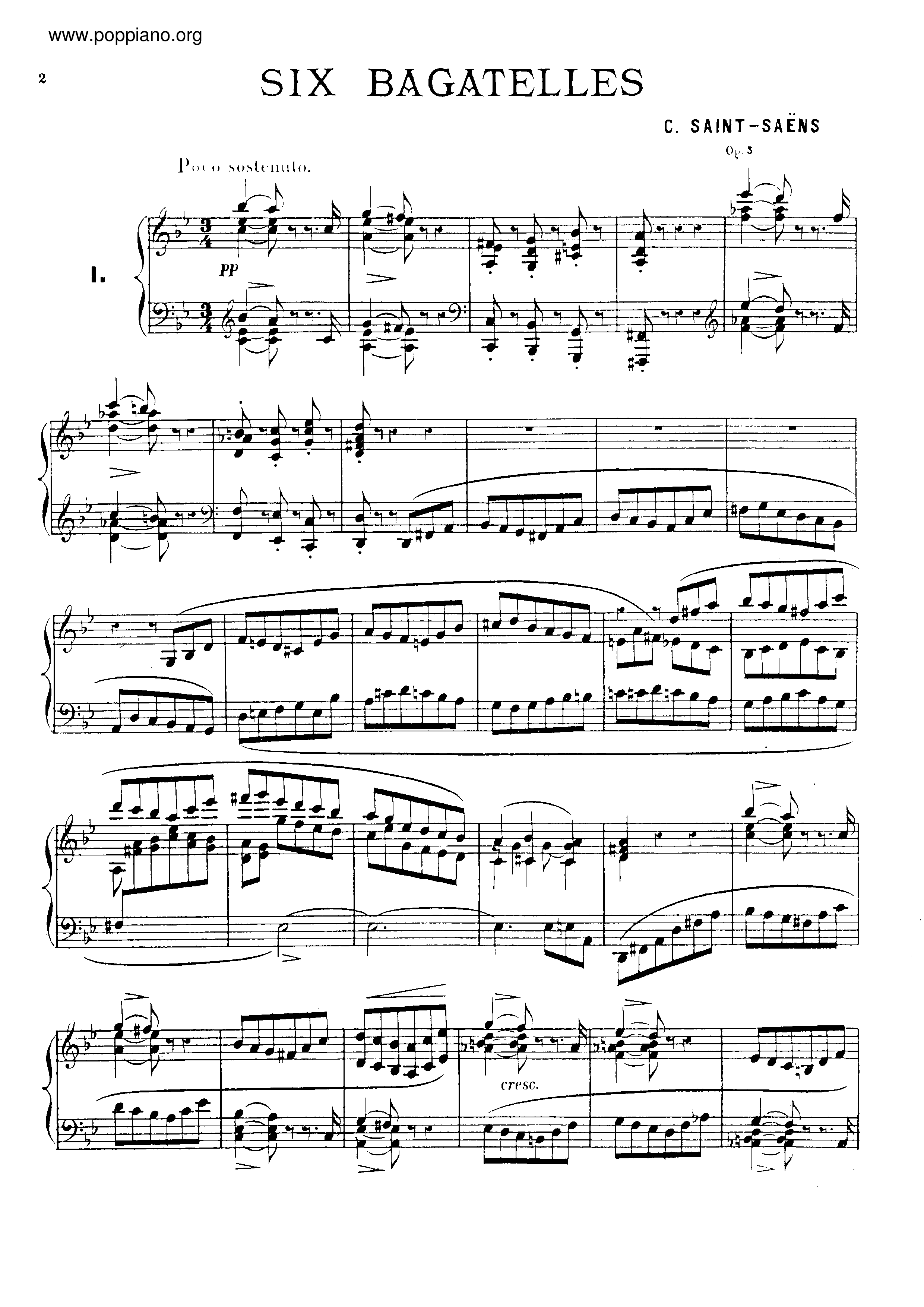 6 Bagatelles, Op.3ピアノ譜