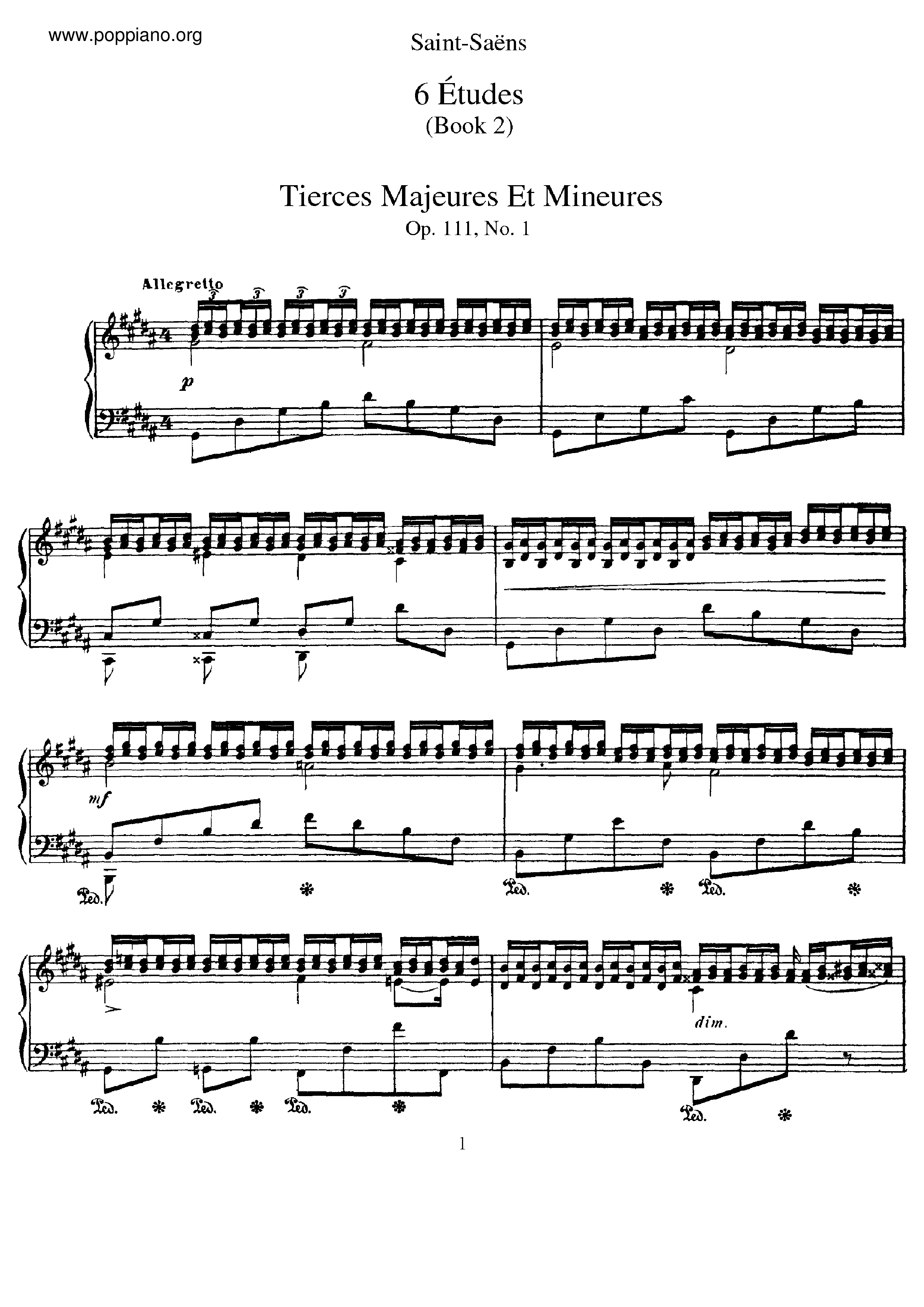 6 Etudes, Op.111ピアノ譜