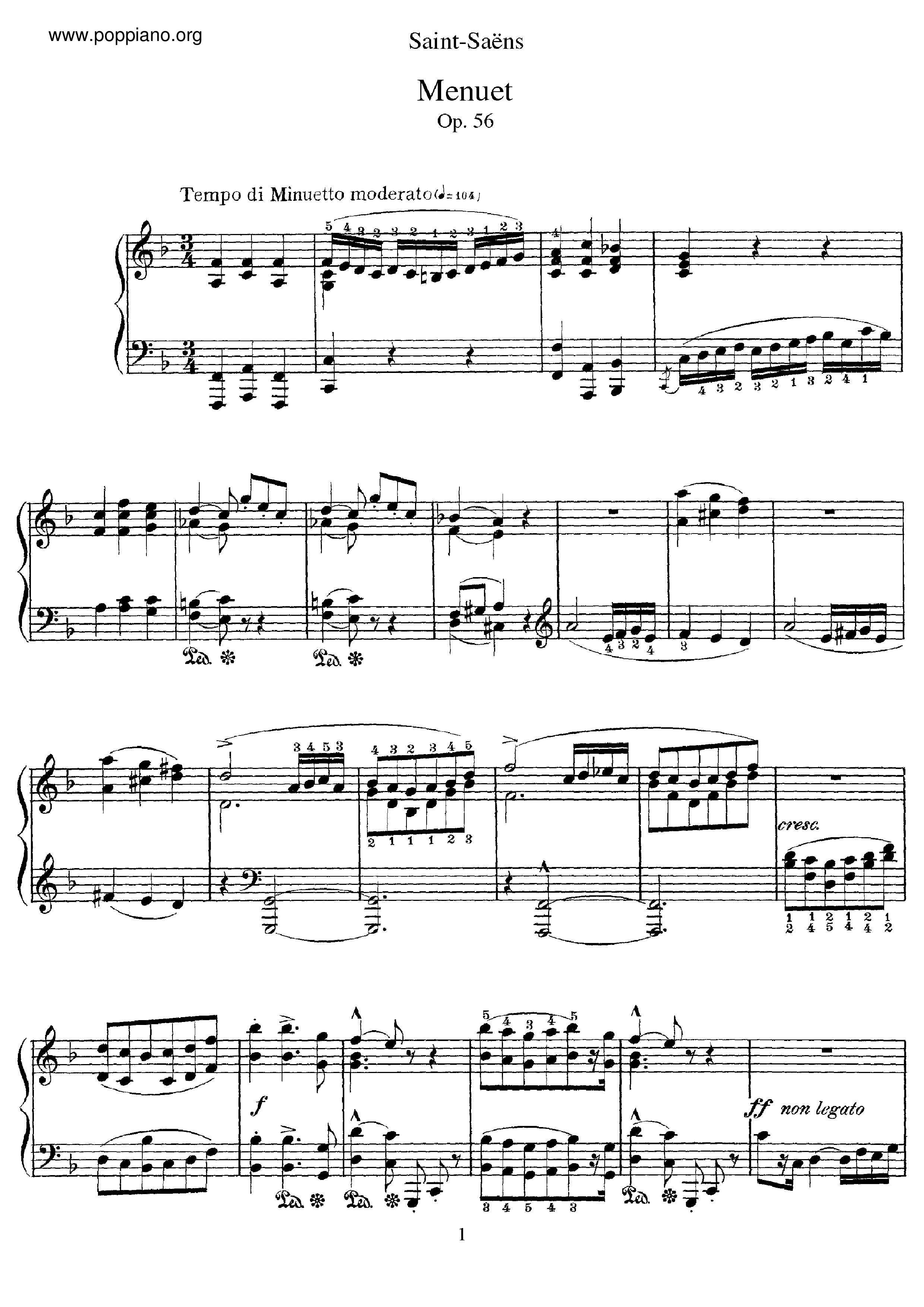Menuet et Valse, Op.56琴谱