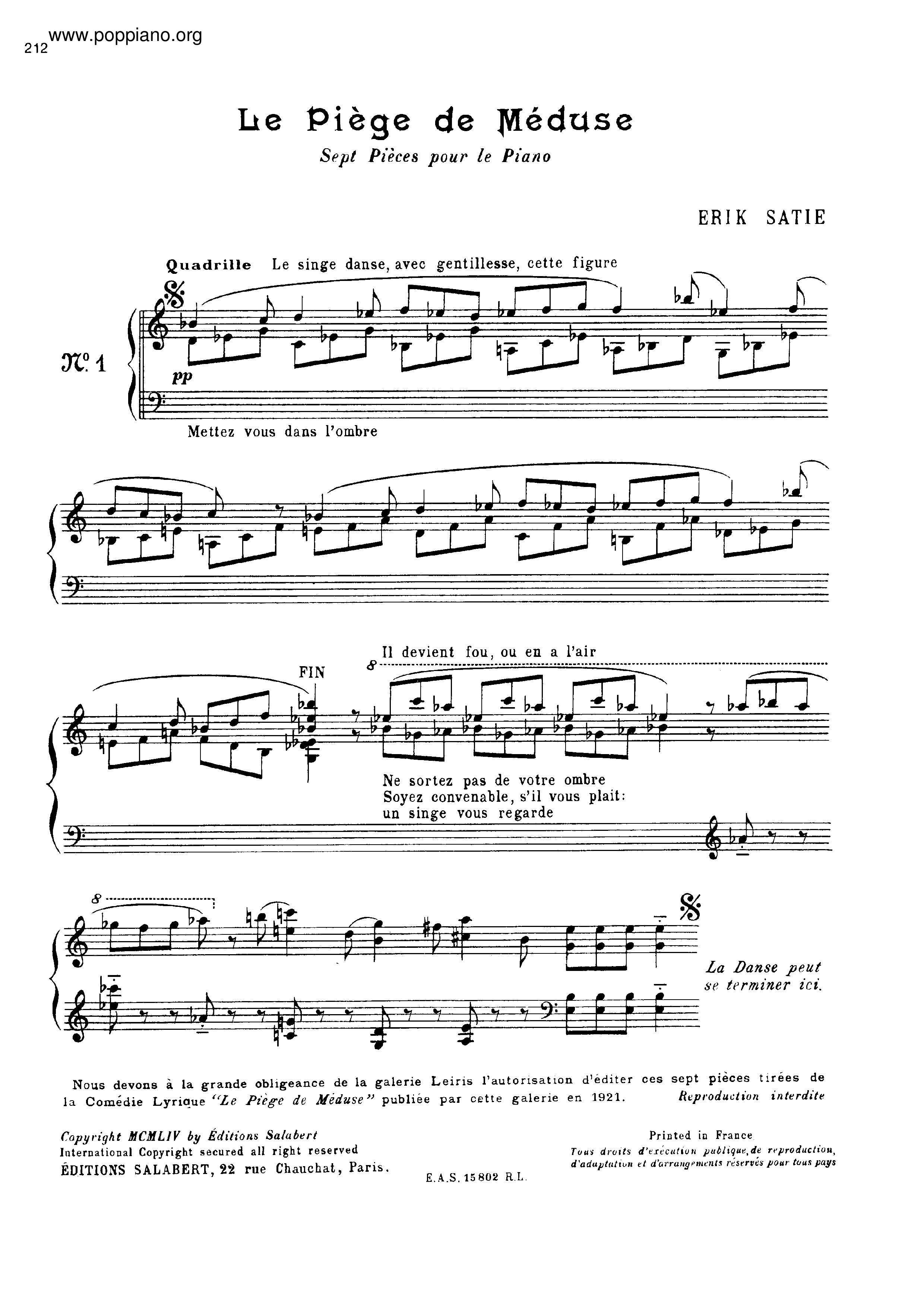 Le piege de Meduse Score