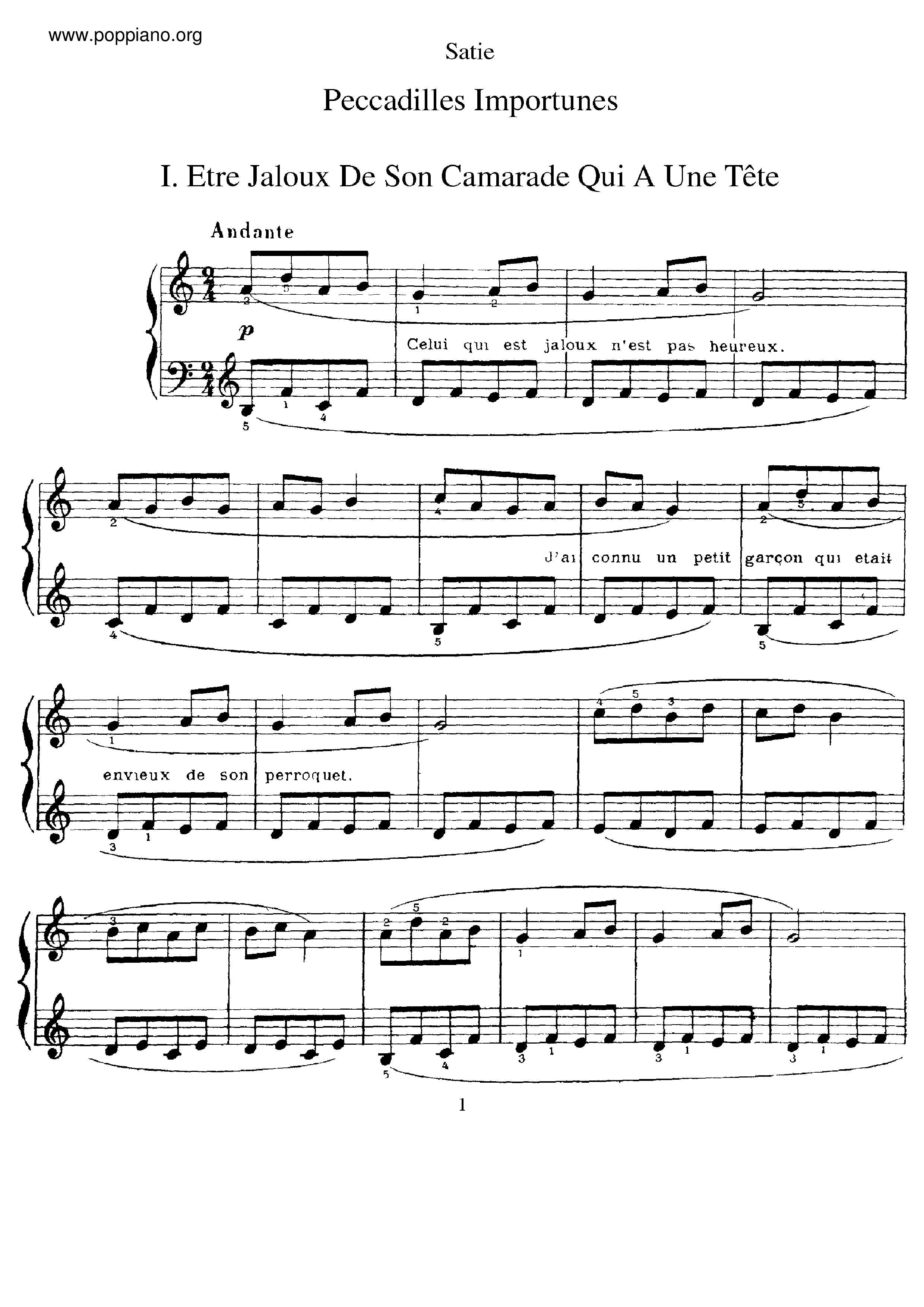 Peccadilles琴譜