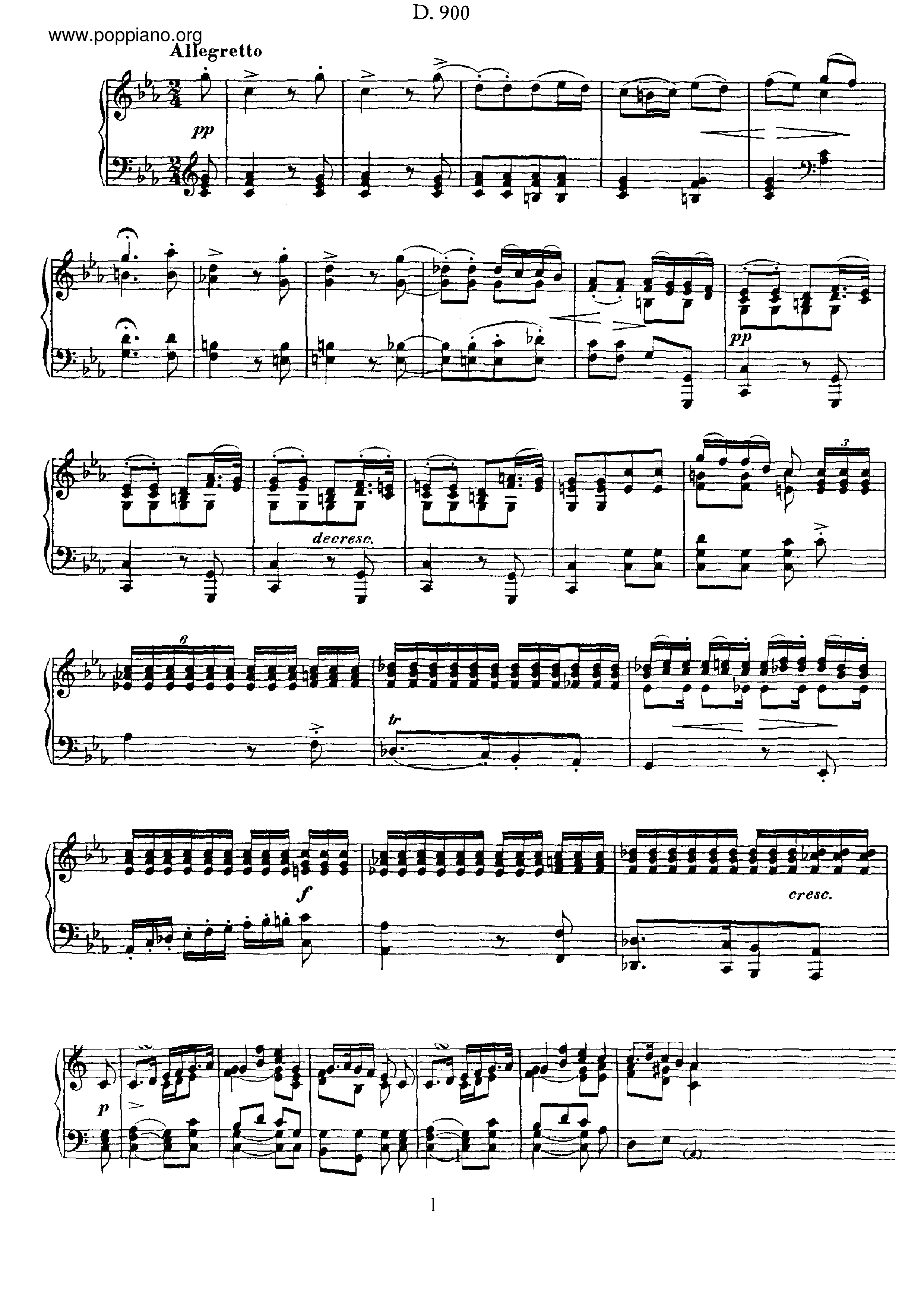 Allegretto, D.900ピアノ譜