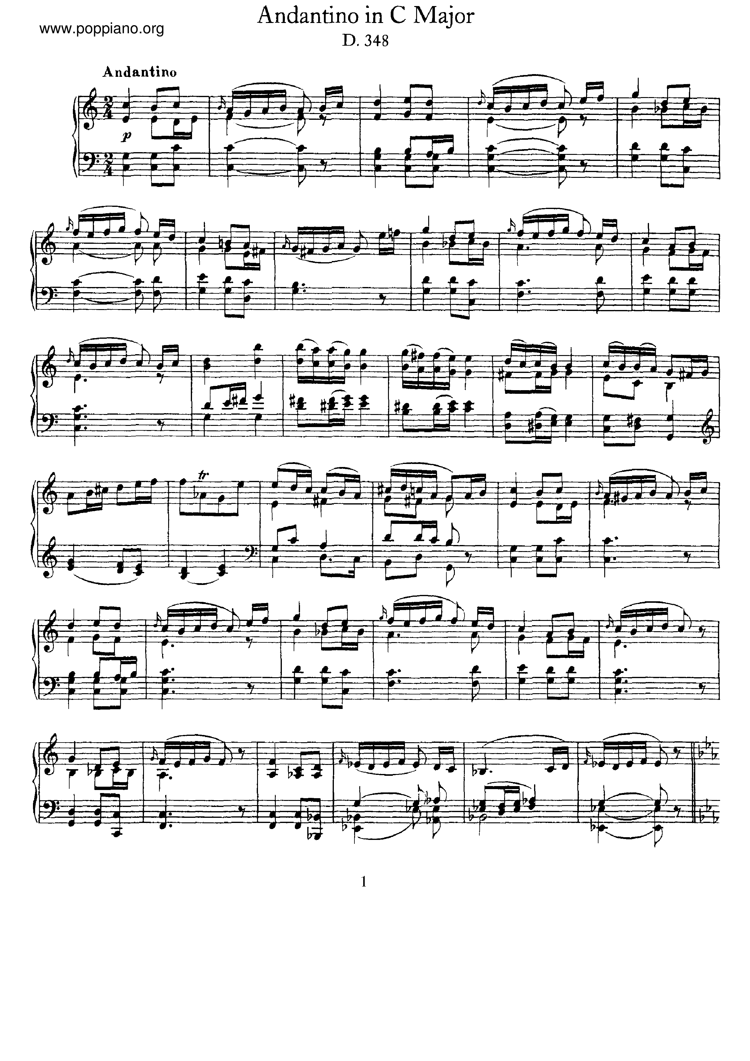 Andantino, D.348 Score