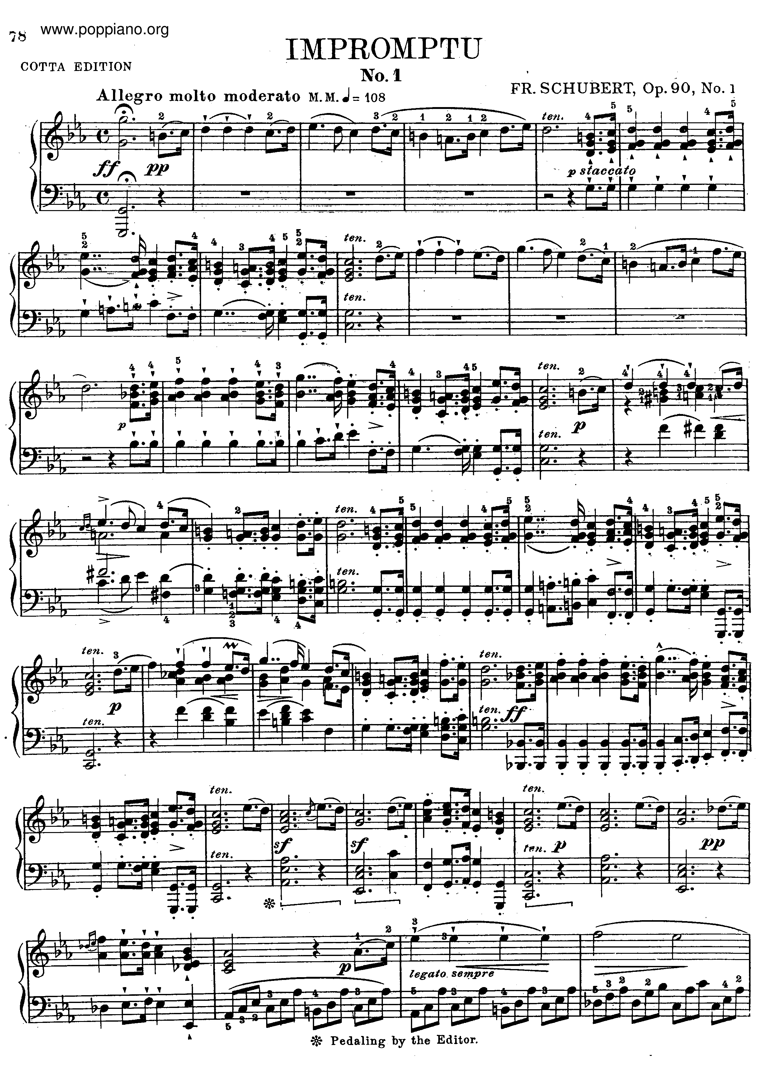 4 Impromptus, Op.90 Score
