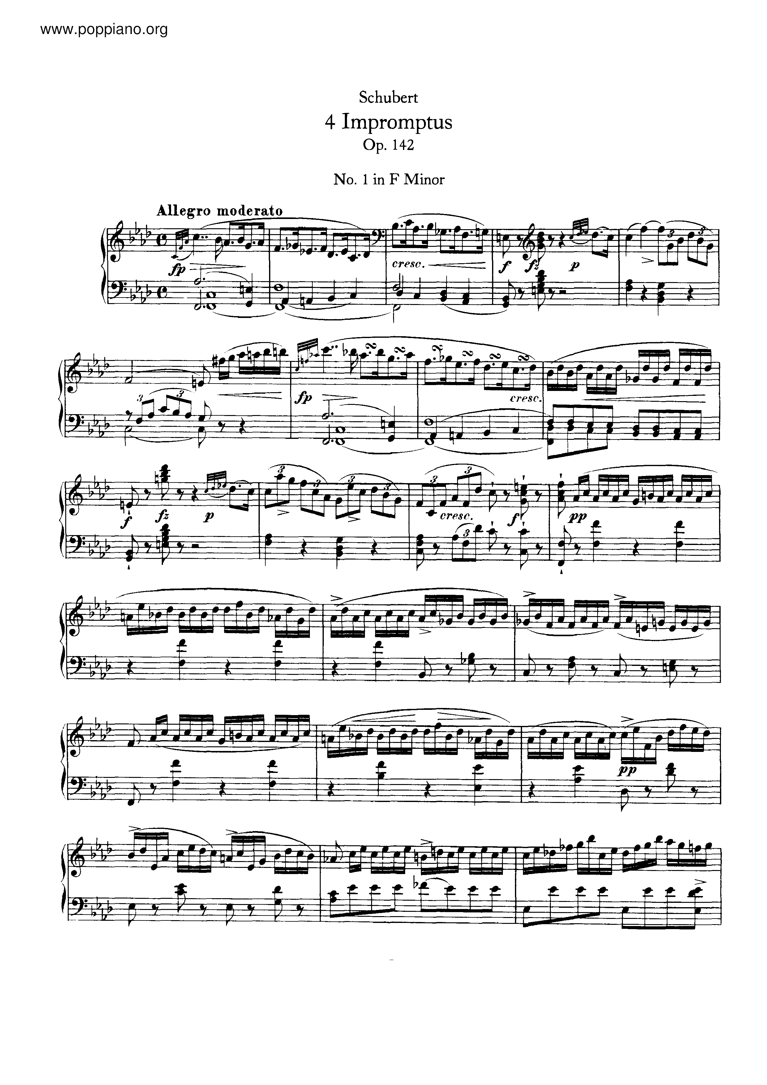 4 Impromptus, Op.142 Score