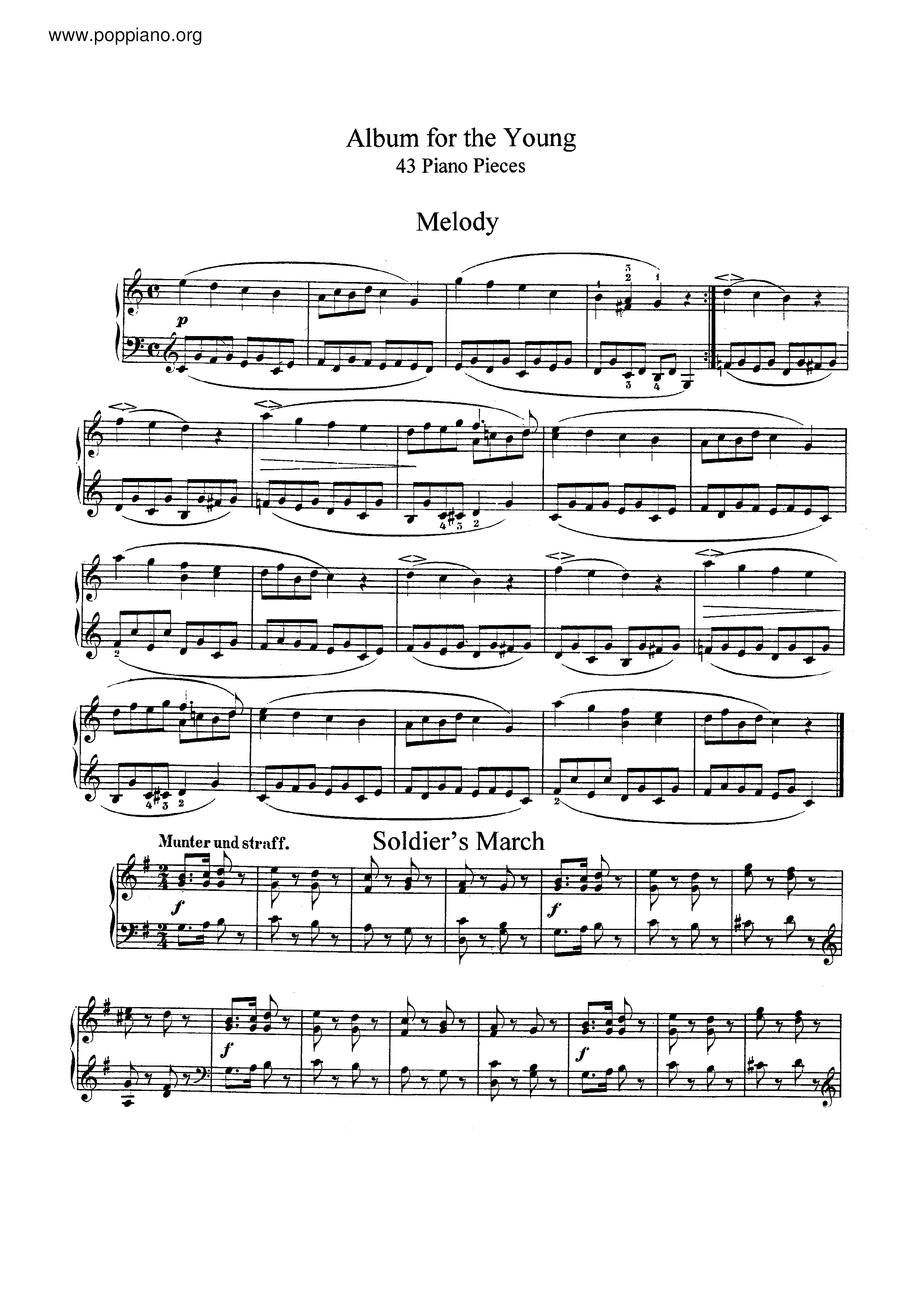 Album fur die Jugend, Op.68 Score