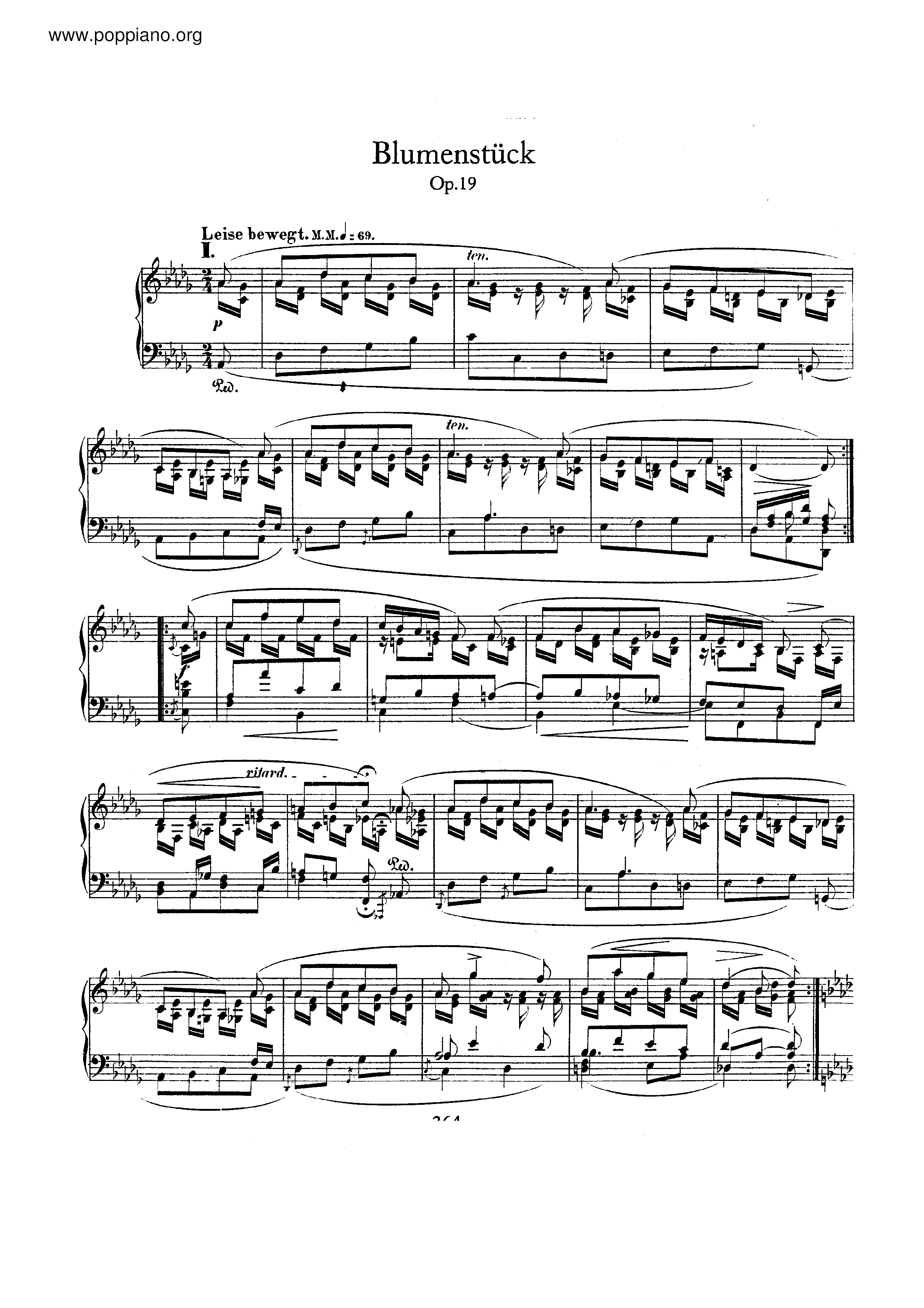 Blumenstuck, Op.19 Score