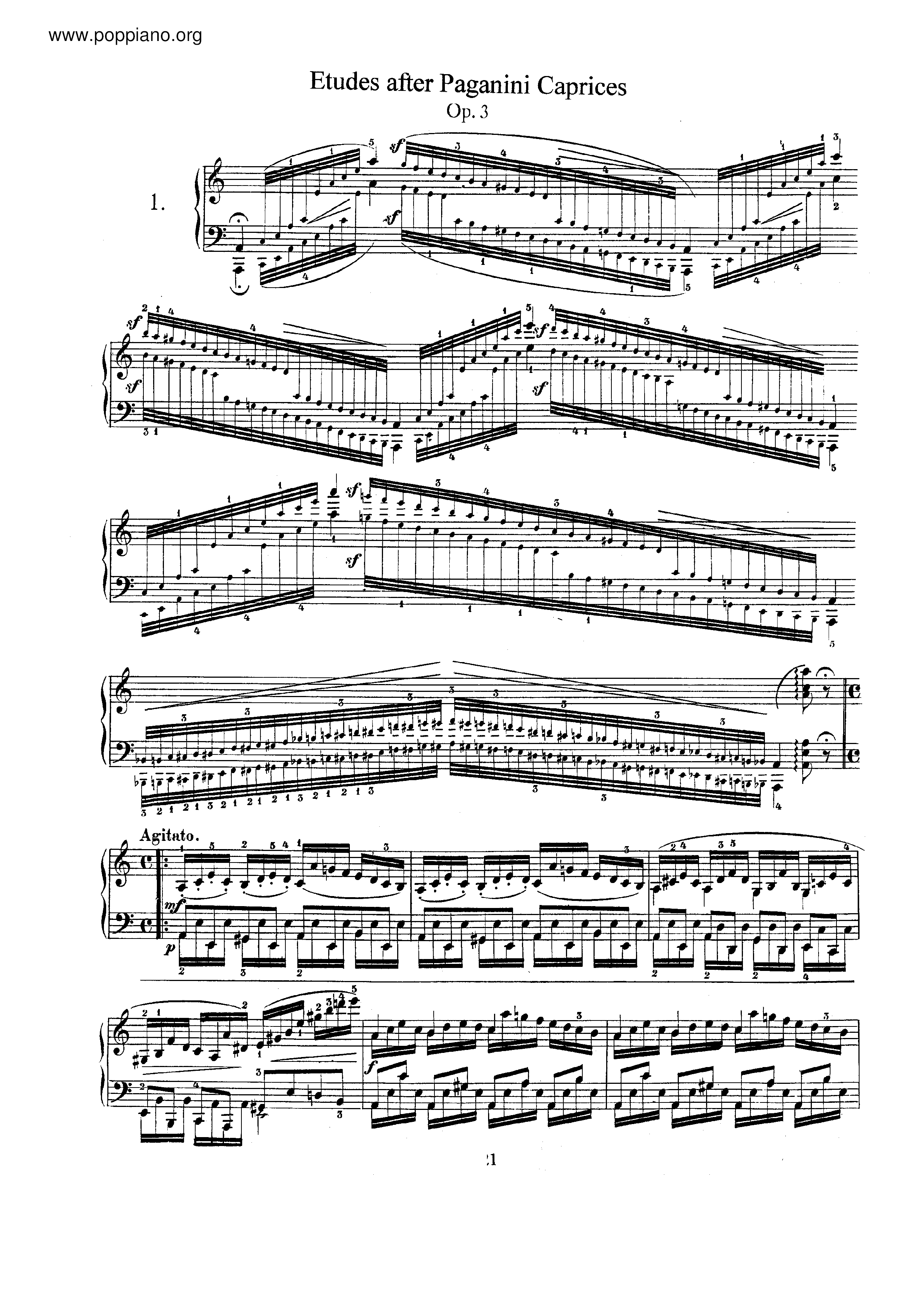 Etudes after Paganini Caprices, Op.3 Score