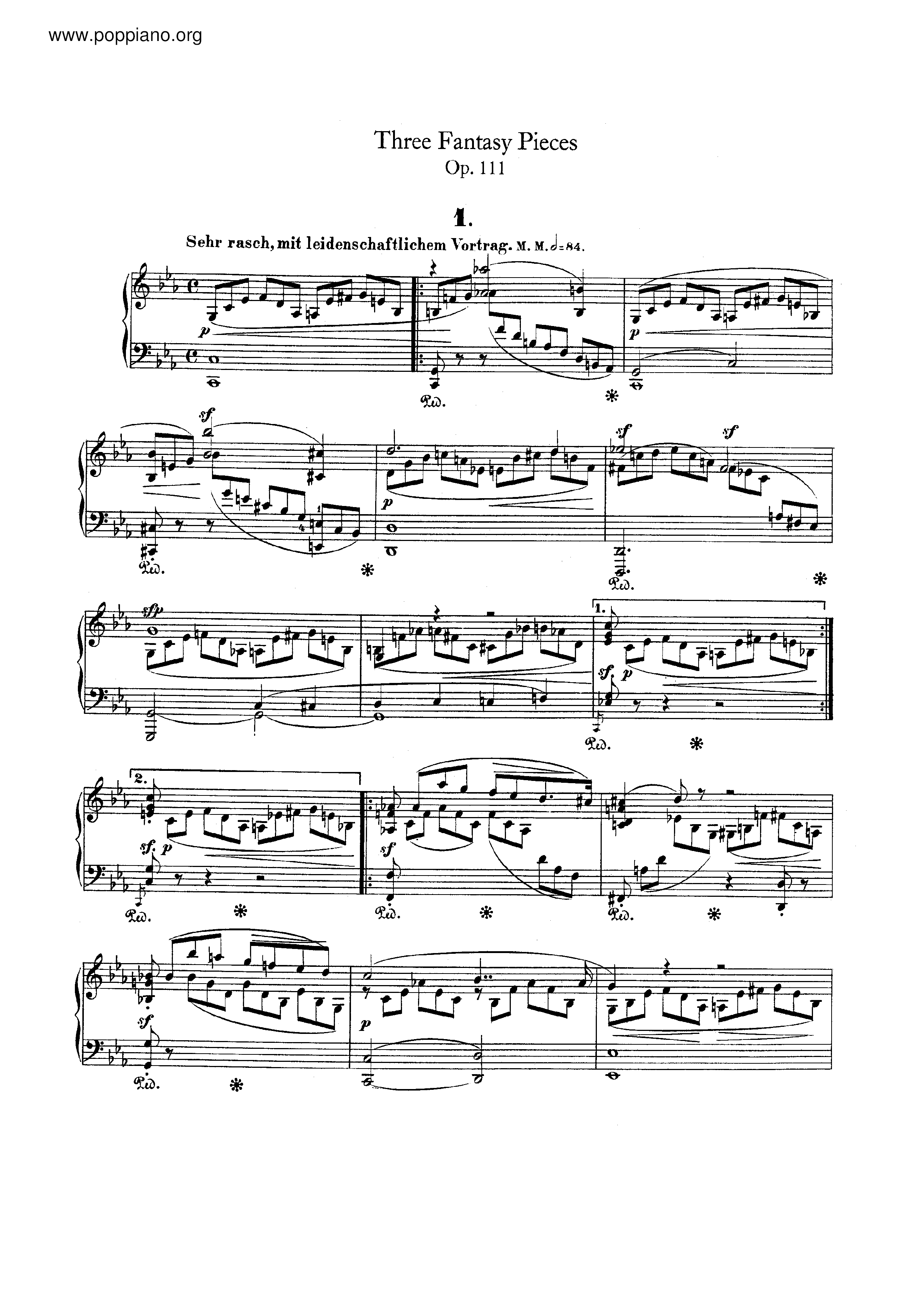 3 Fantasiestucke, Op.111ピアノ譜