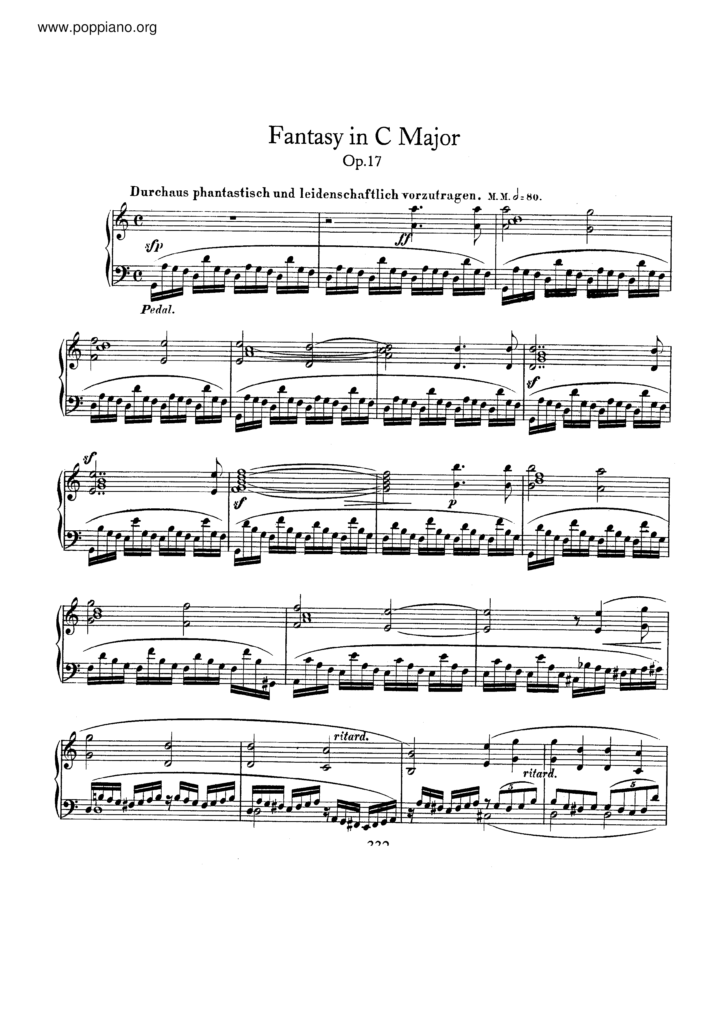 Fantasy, Op.17 Score