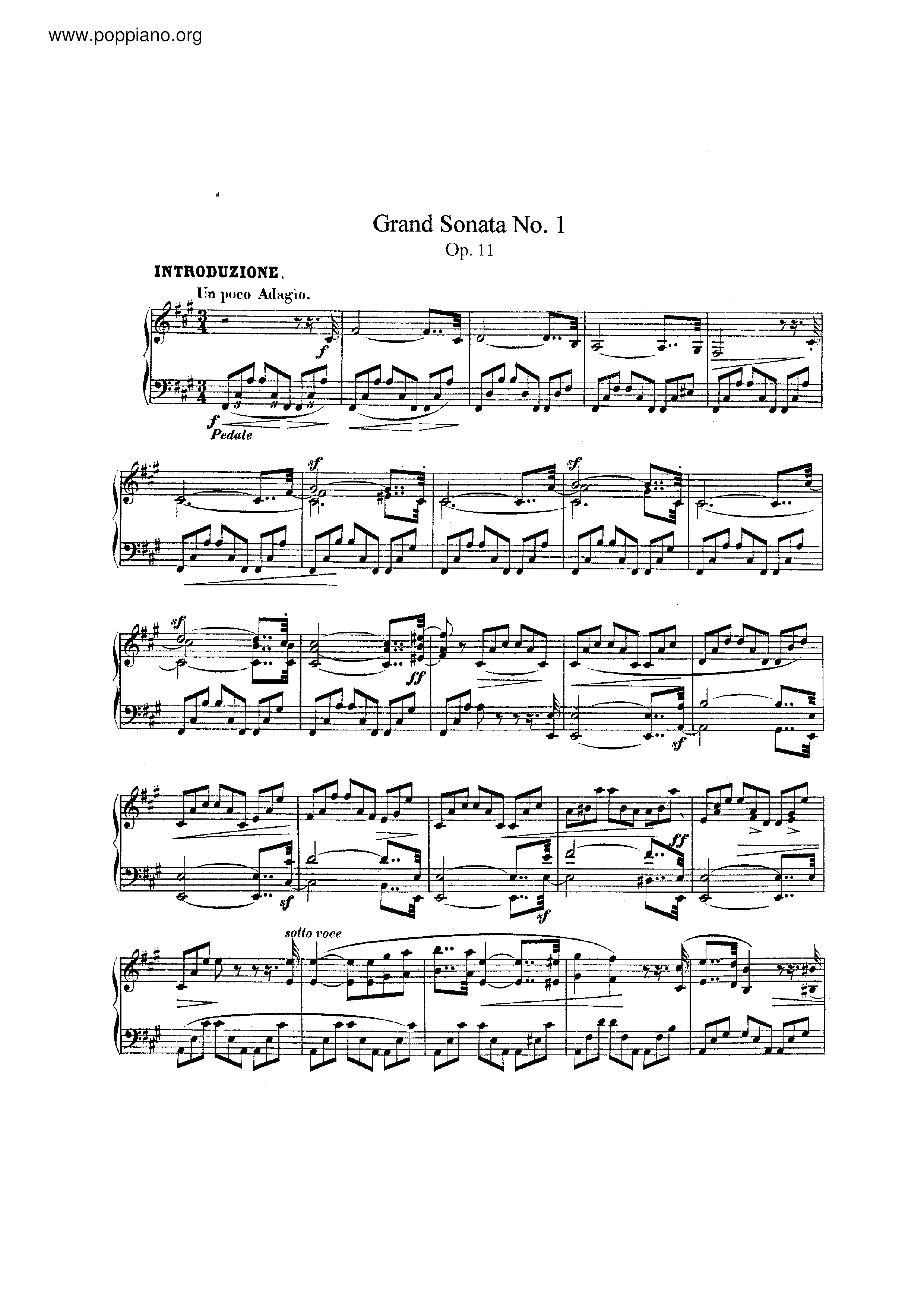 Grand Sonata No.1, Op.11 Score