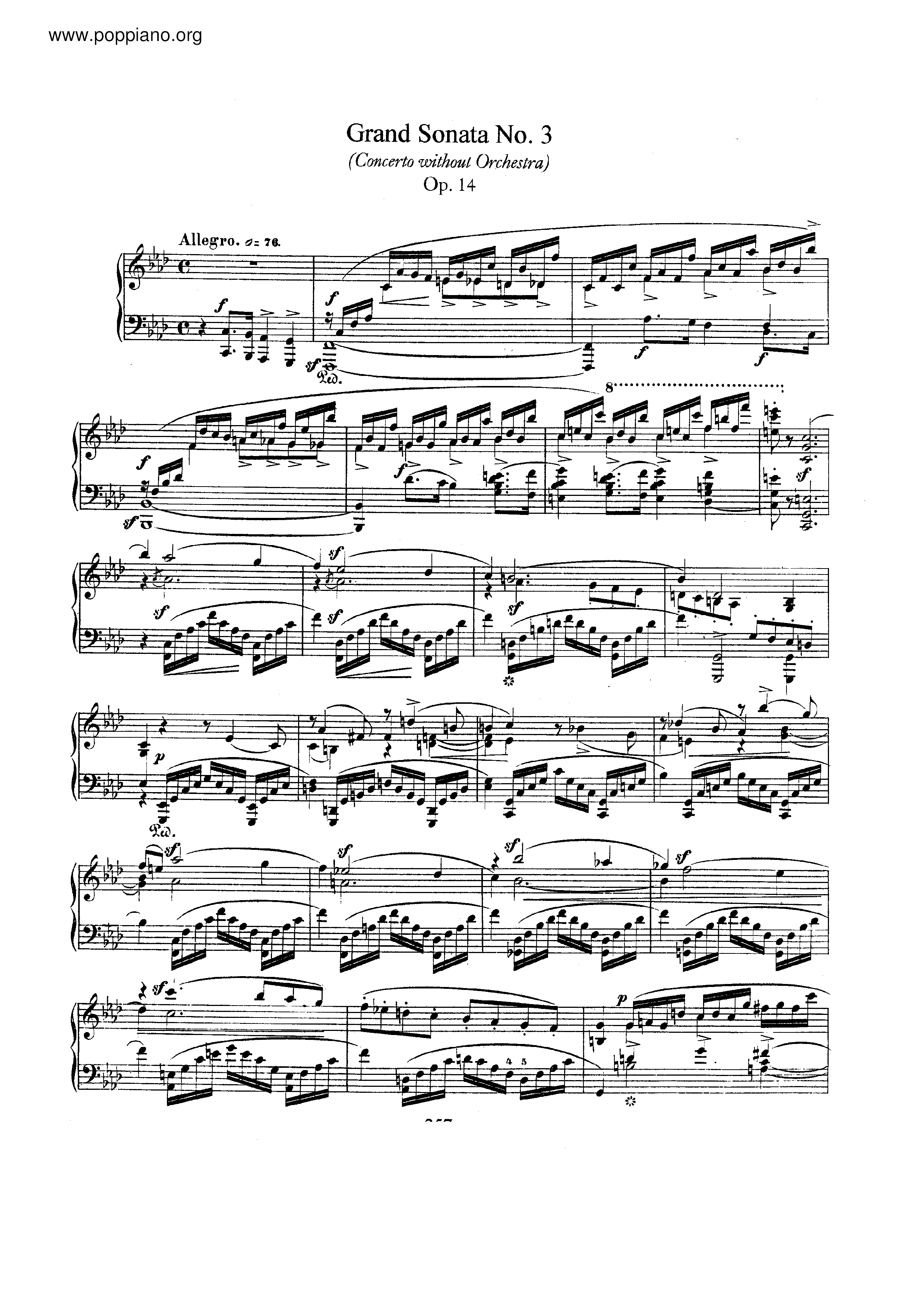 Grand Sonata No.3, Op.14琴譜
