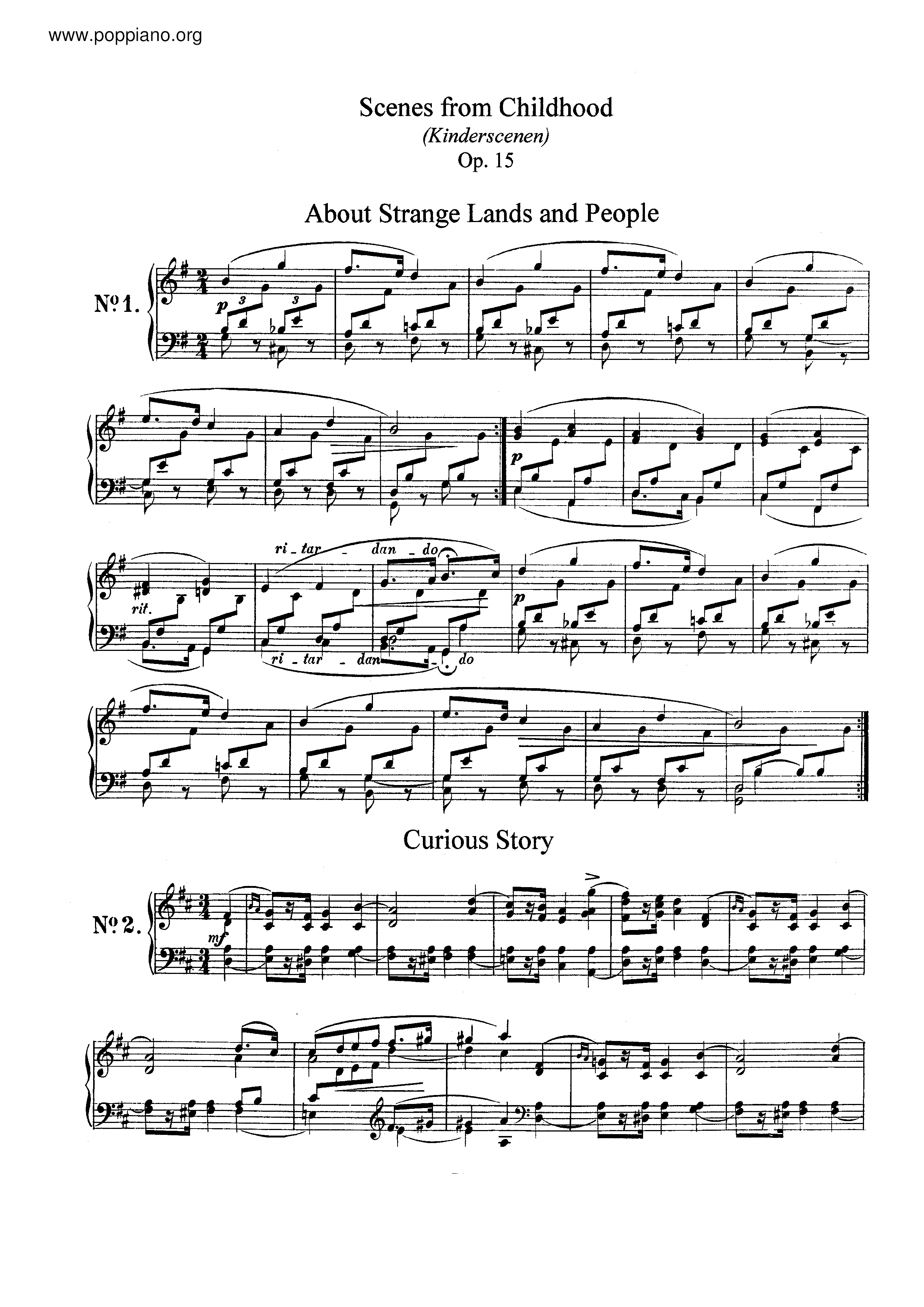 Kinderszenen, Op.15ピアノ譜