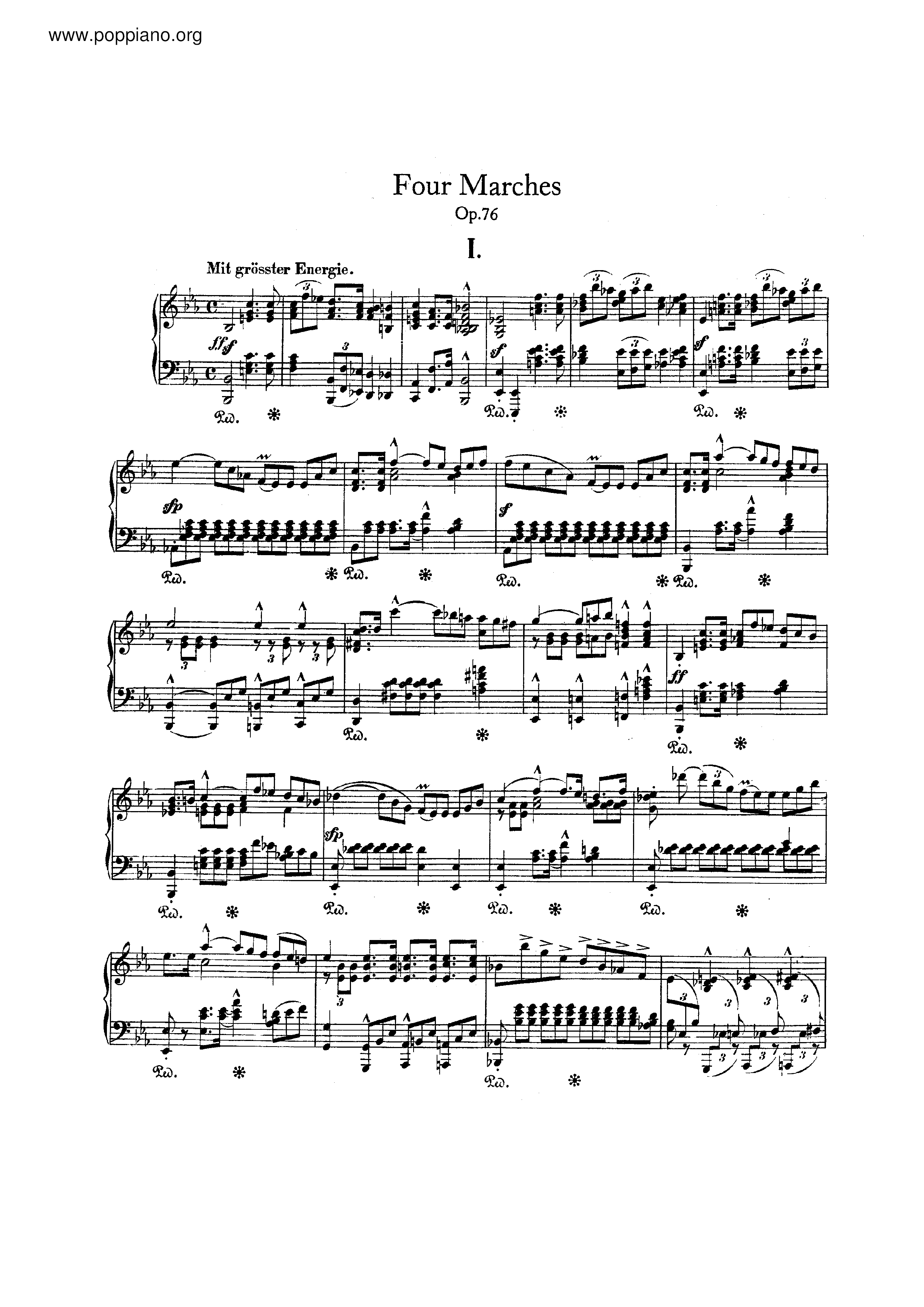4 Marches, Op.76 Score