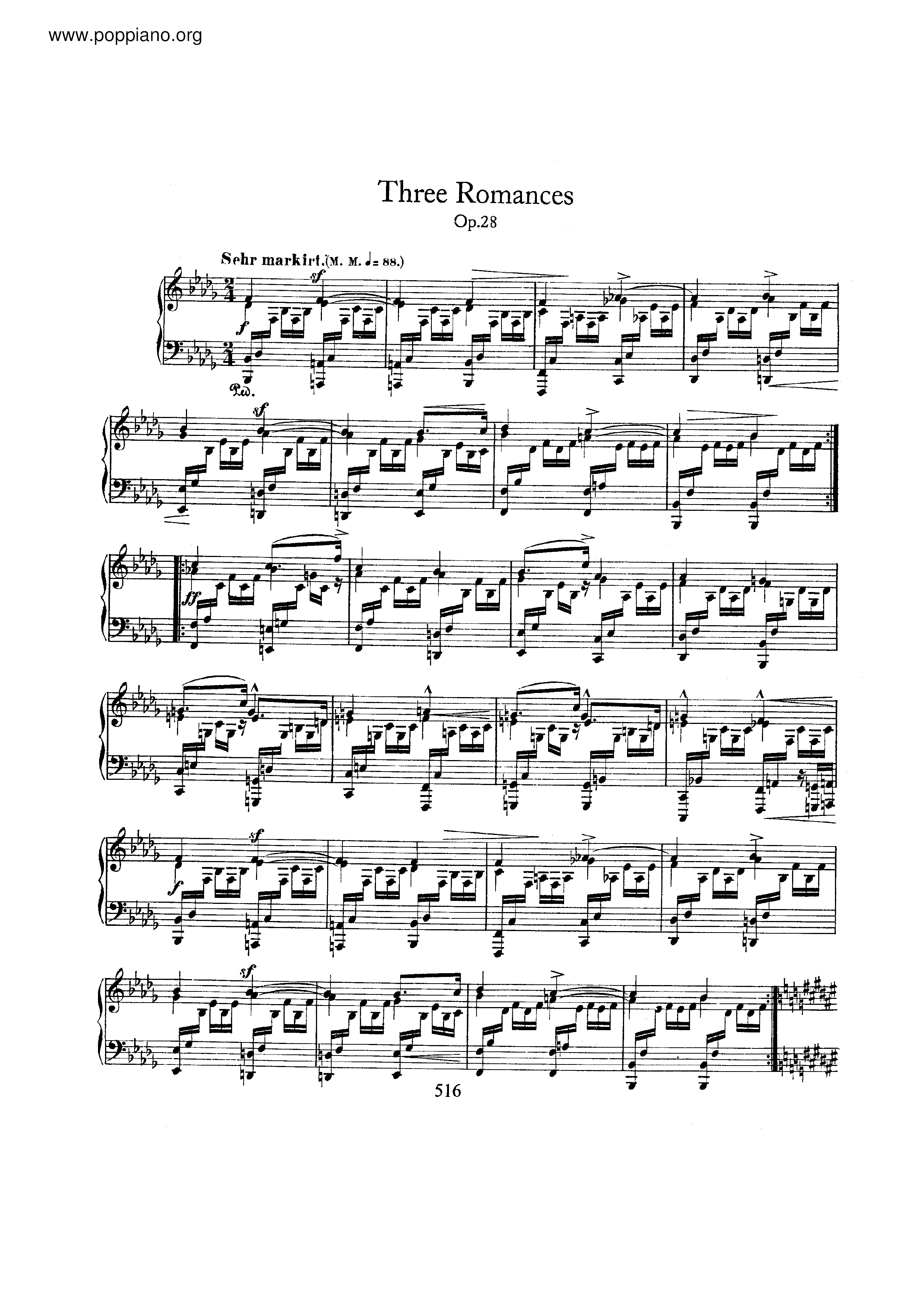 3 Romances, Op.28ピアノ譜