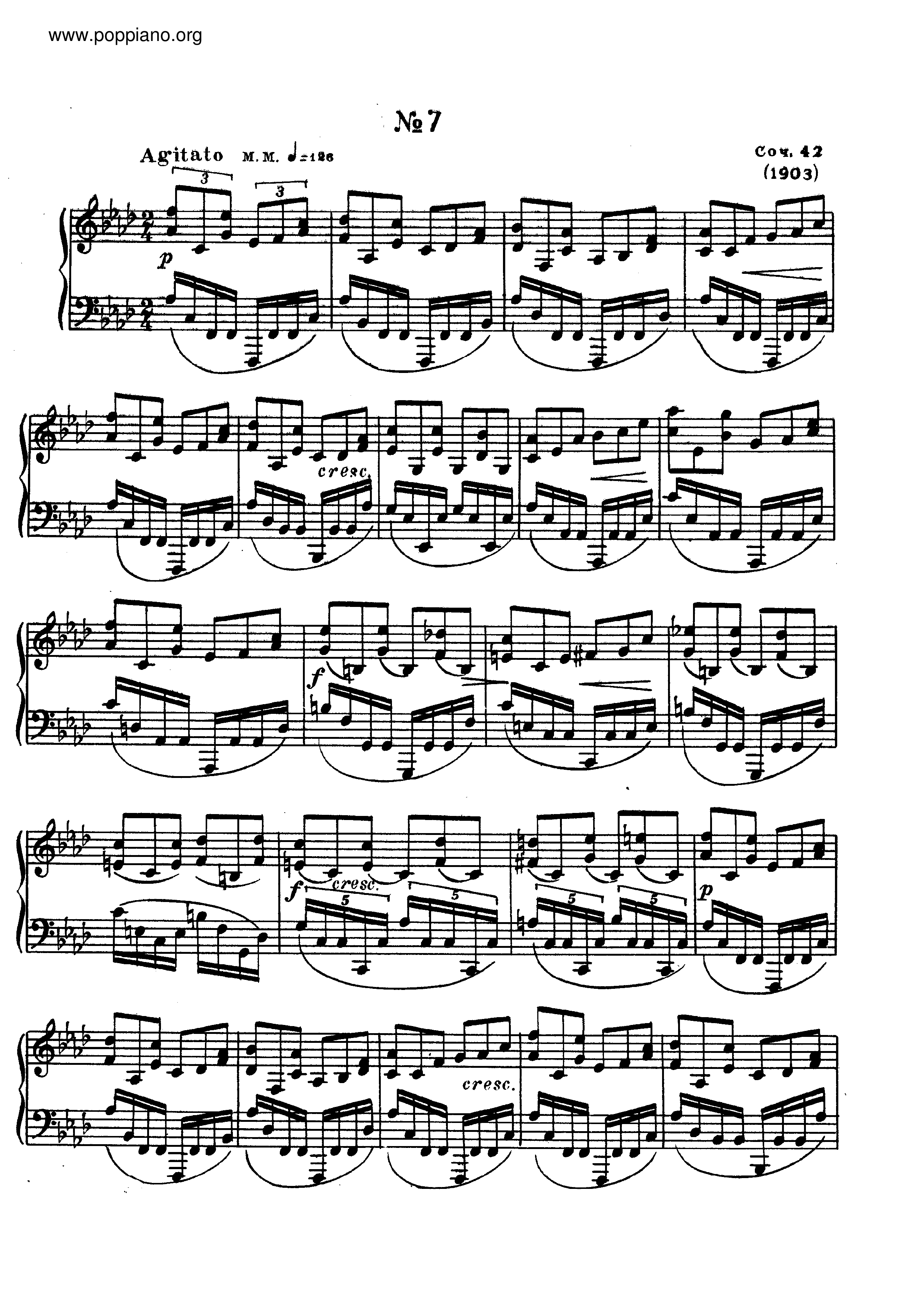 No.7 Etude in F minor, Op.42琴谱